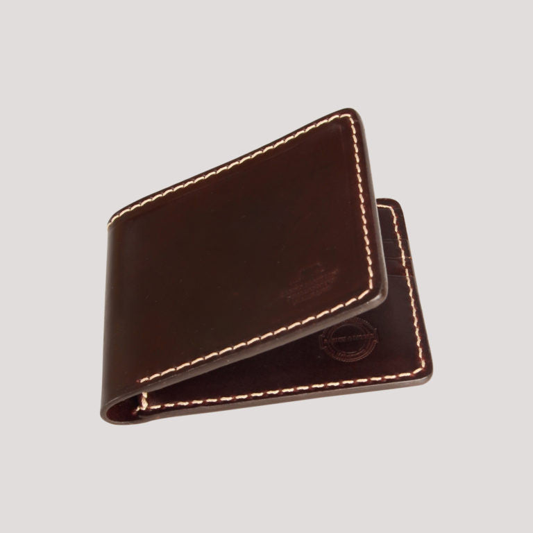 Barnes & Moore Quartermaster Wallet - Premium Oxblood Horween Shell Cordovan Leather for Men | Slim Bifold RFID Blocking Wallet for Everyday Carry & Travel