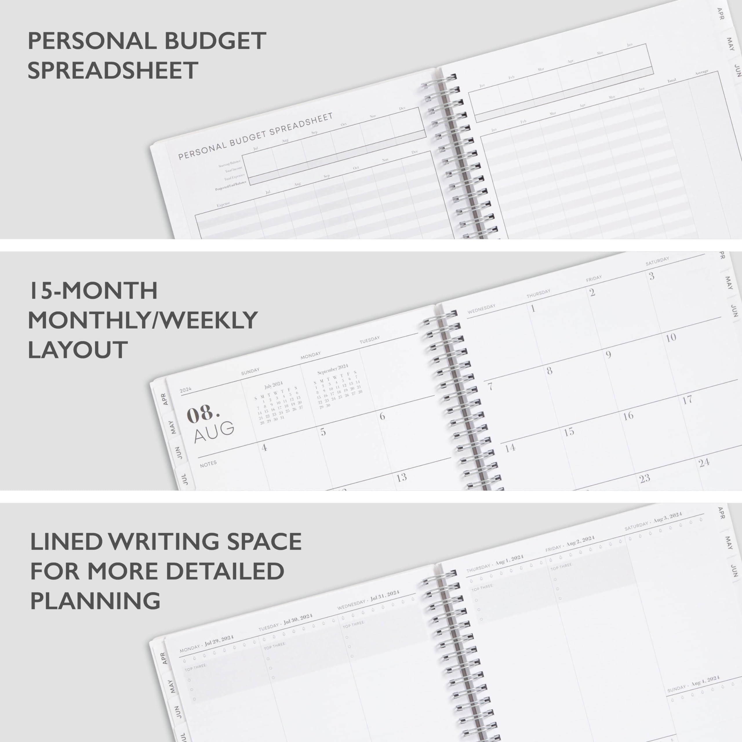 Blue Sky 2024-2025 Academic Planner - Weekly & Monthly Wirebound Organizer, 7