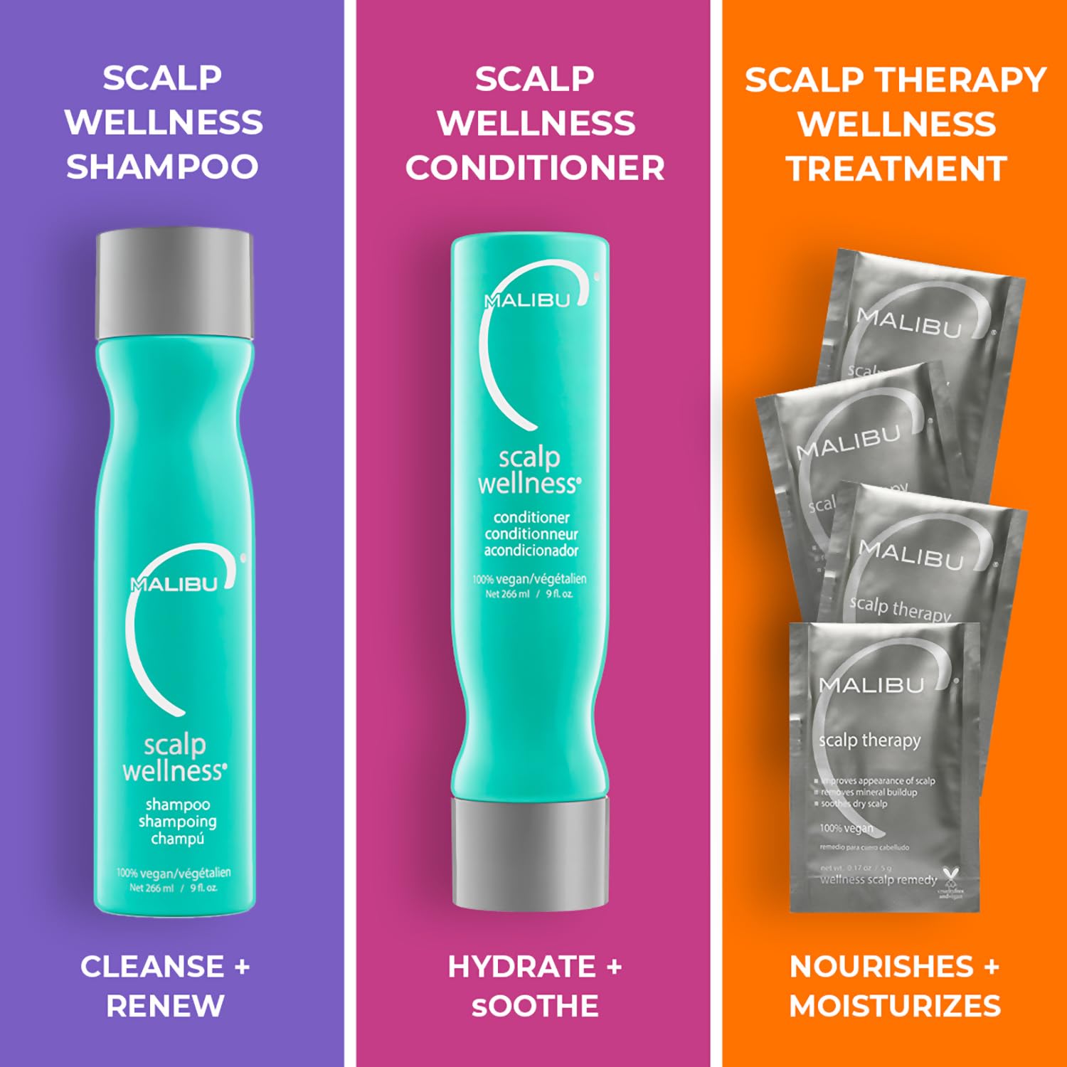 Malibu C Head Lab Scalp Scrub (6 oz) & Scalp Wellness Shampoo & Conditioner Set (33.8 oz) - Activated Charcoal Scalp Exfoliator & Nourishing Hair Care for Dry, Itchy Scalp | Gentle Cleansing & Restorative Treatment for Healthy Hair Growth | Perfect for Daily Use & Sensitive Scalp Care