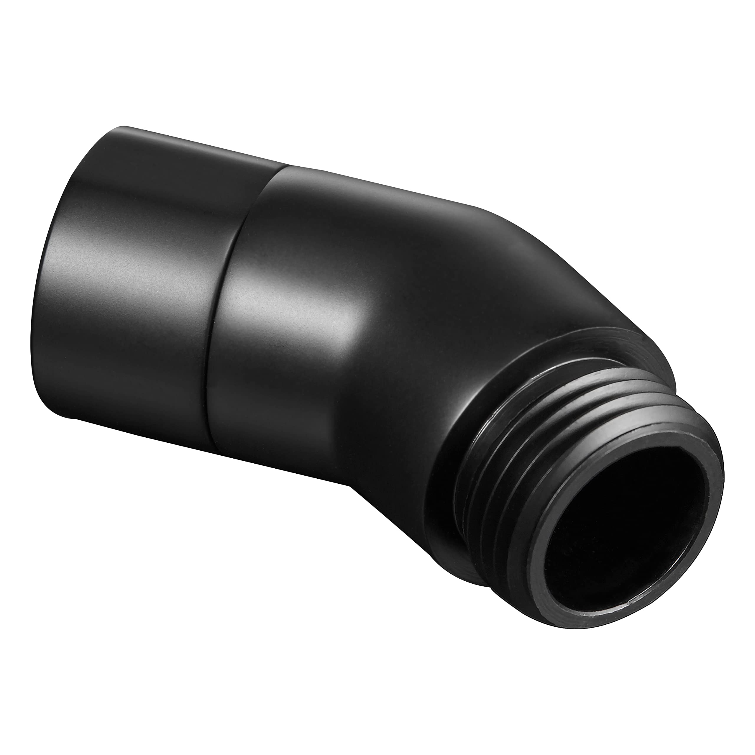 45 Degree Solid Brass Shower Elbow Adapter - G1/2 Female to Male Matte Black Shower Head Connector for Handheld & Fixed Showers - Perfect for Bathroom Renovation & Space-Saving Installations