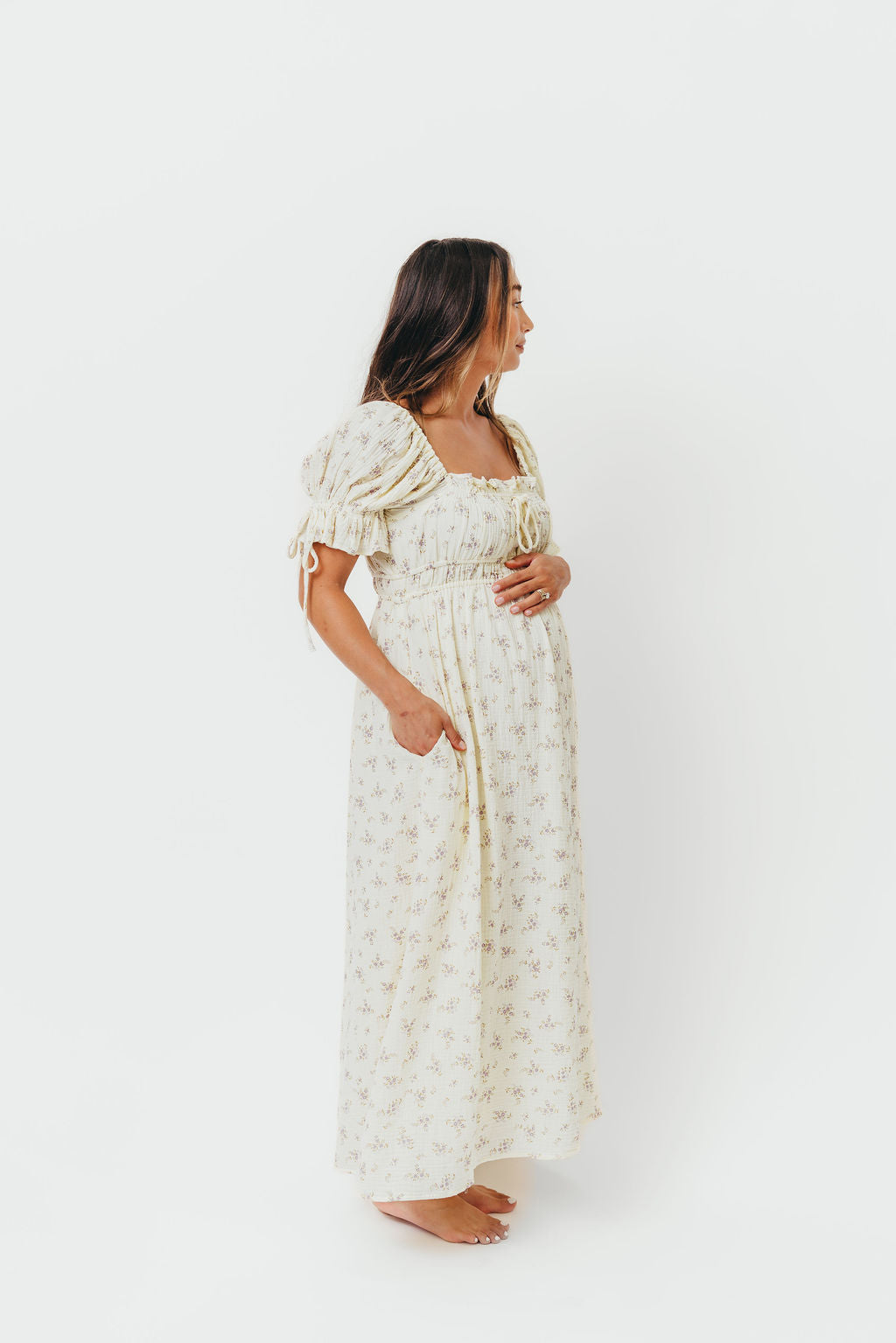 Savanna Steppe 100% Cotton Maternity Dress in Lilac - Bump Friendly & Inclusive Sizing (S-3XL) for Pregnancy, Nursing & Everyday Comfort | Perfect for Baby Showers, Brunch & Casual Outings