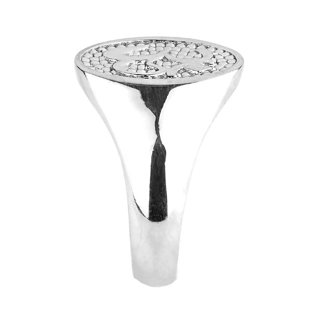 925 Sterling Silver High Polish Om Ring for Men - Spiritual Meditation Jewelry for Yoga & Mindfulness Practice