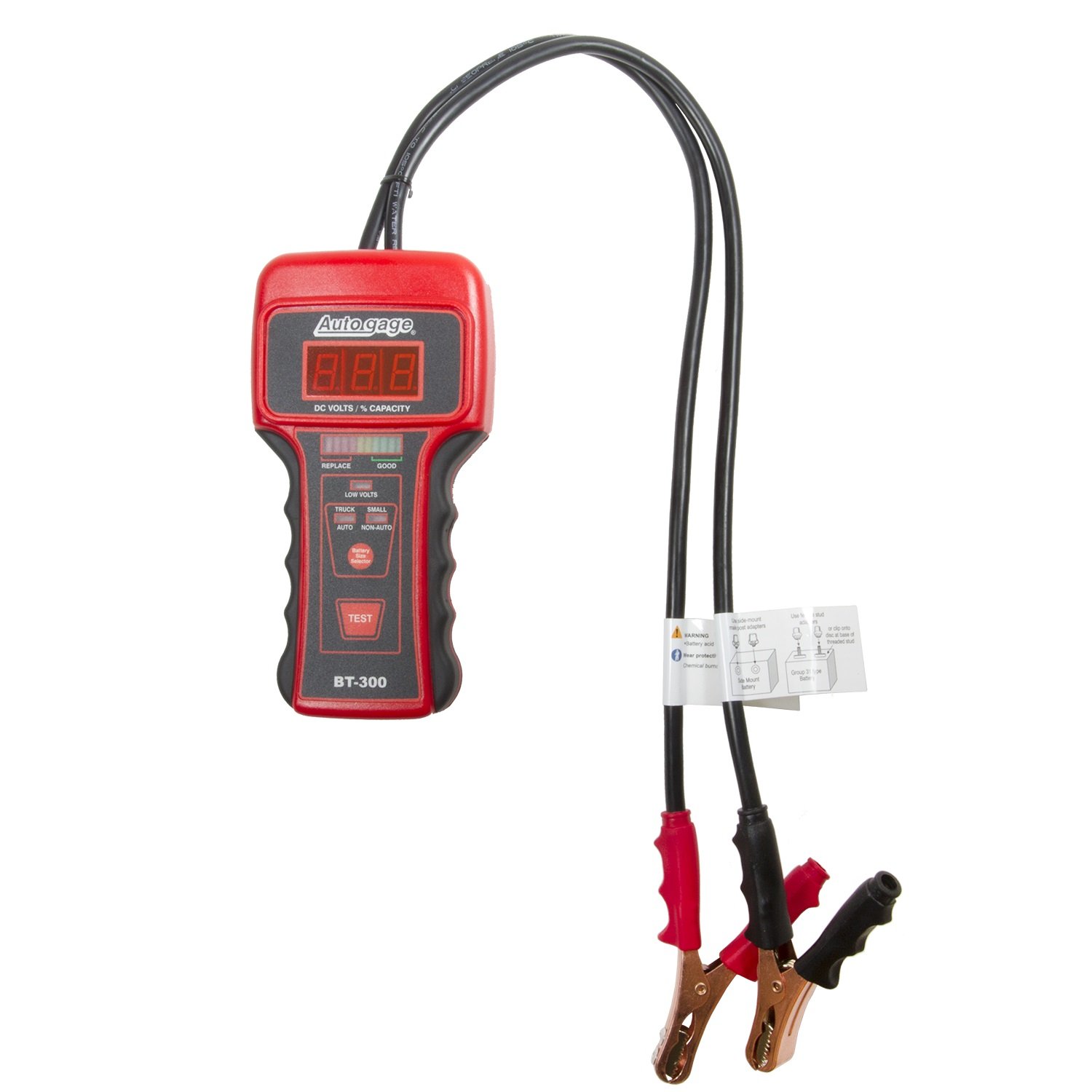 Auto Gauge BT-300 Digital Battery Conductance Tester - 12V Car Battery Analyzer for Automotive Electrical System Diagnosis - Perfect for Mechanics, DIY Auto Repair & Fleet Maintenance