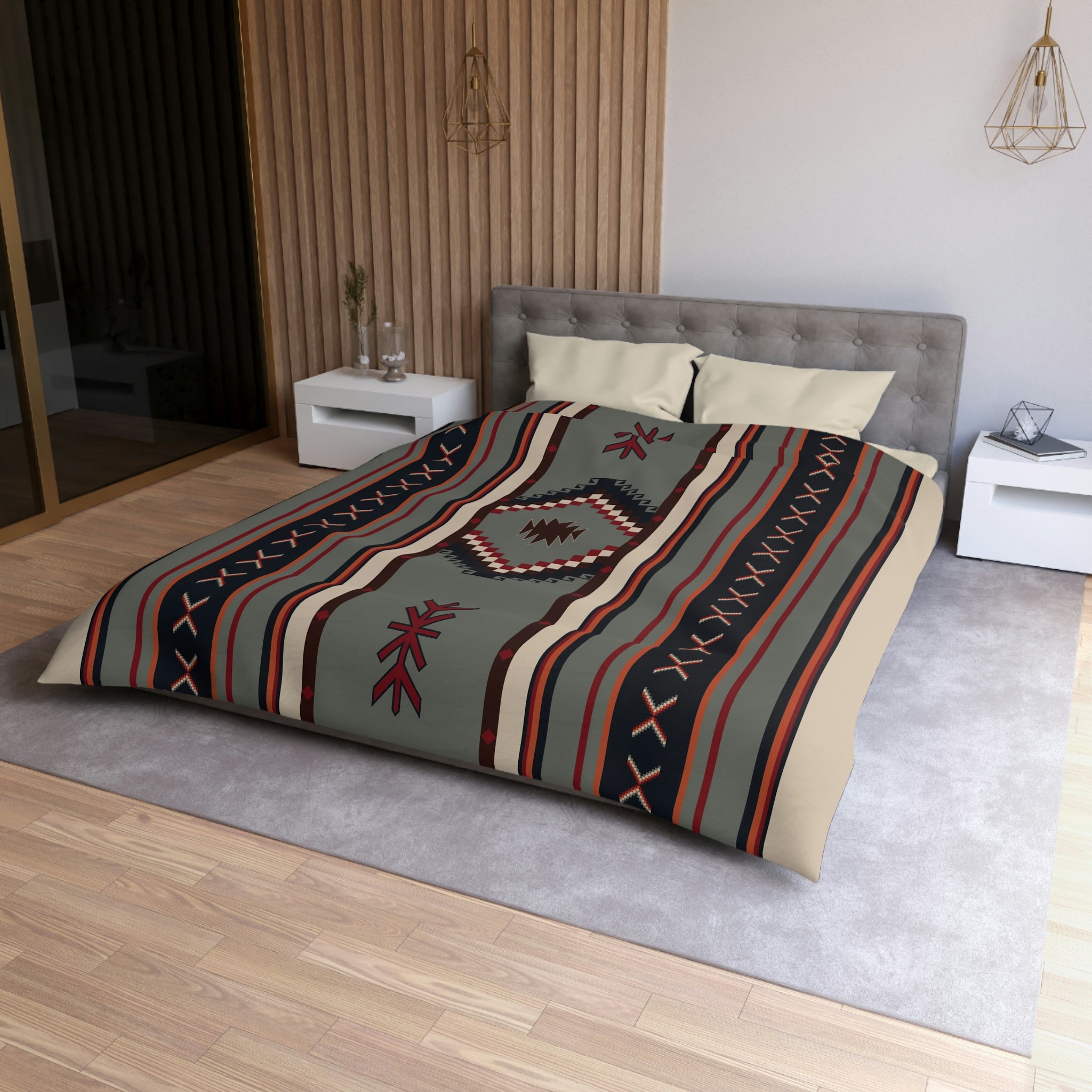 Mohave Desert Microfiber Duvet Cover Set - Southwestern Style King/Queen Bedding - Soft Breathable Comforter Cover for Southwest Home Decor & Desert Themed Bedroom