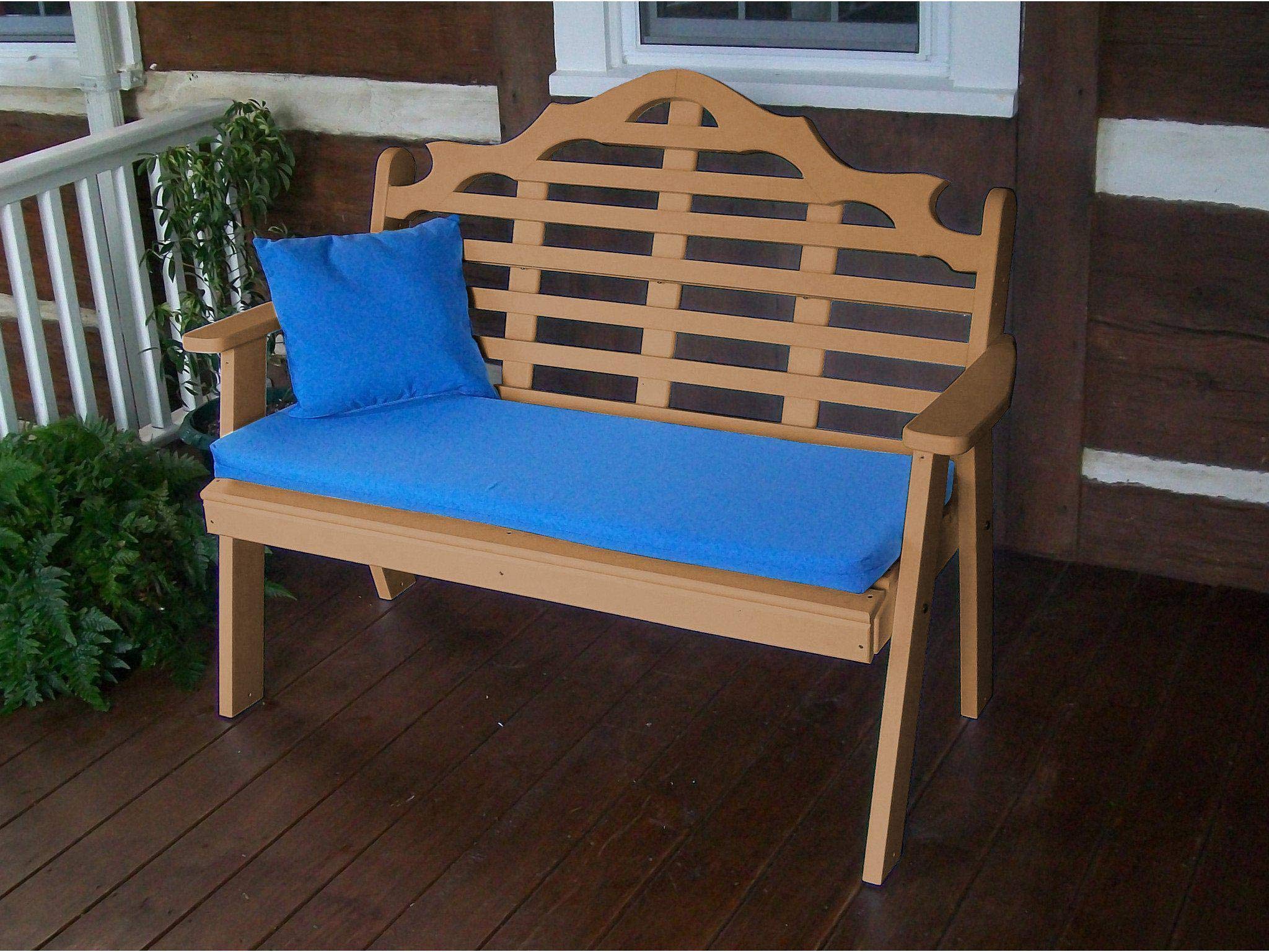 A&L Furniture Company Recycled Plastic 4-Foot Marlboro Garden Bench - Eco-Friendly Outdoor Seating for Patio, Yard & Park (4-Week Lead Time)