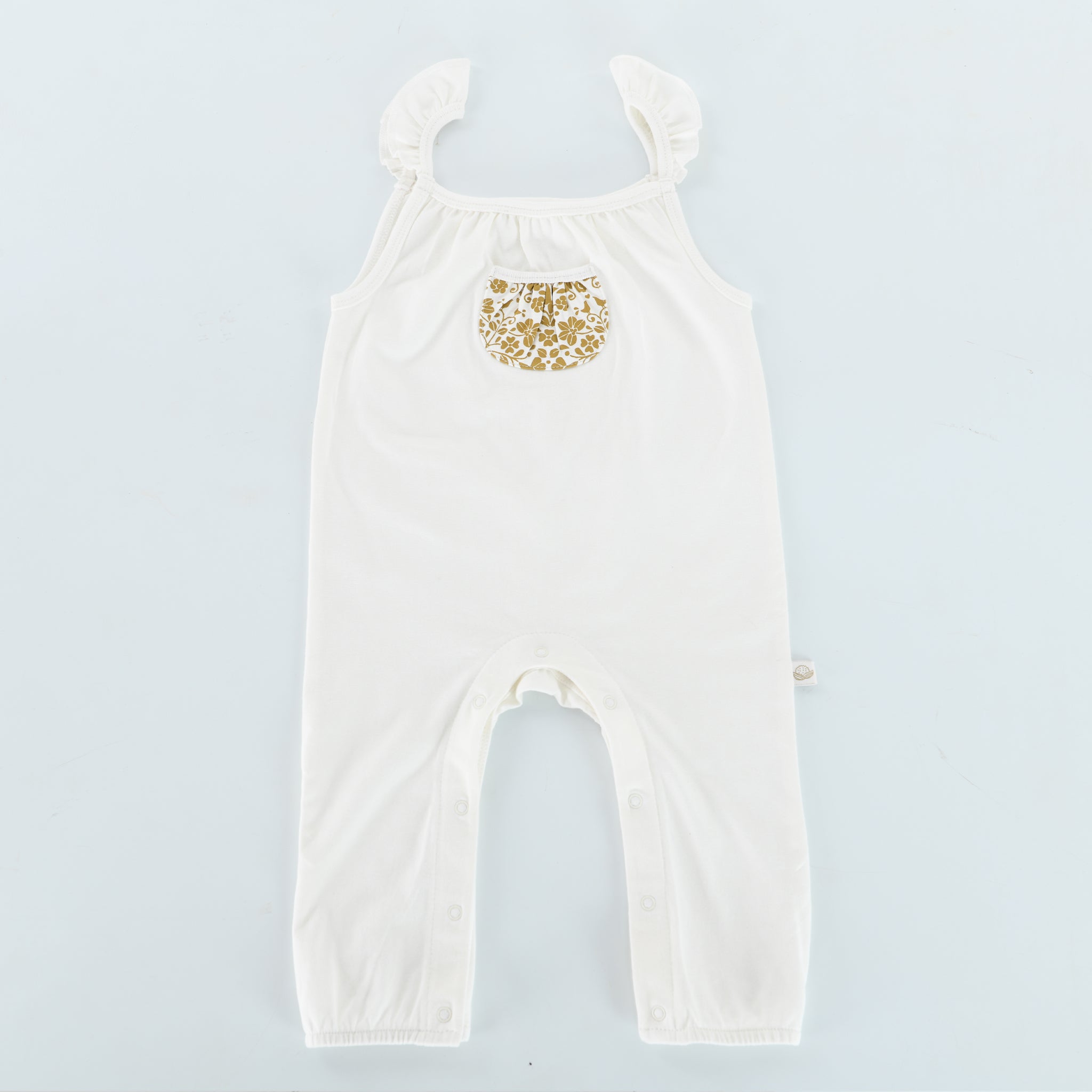 Organic Pocket Tank Jumpsuit for Women - Bunny White - Comfortable Loungewear for Yoga, Travel & Casual Wear