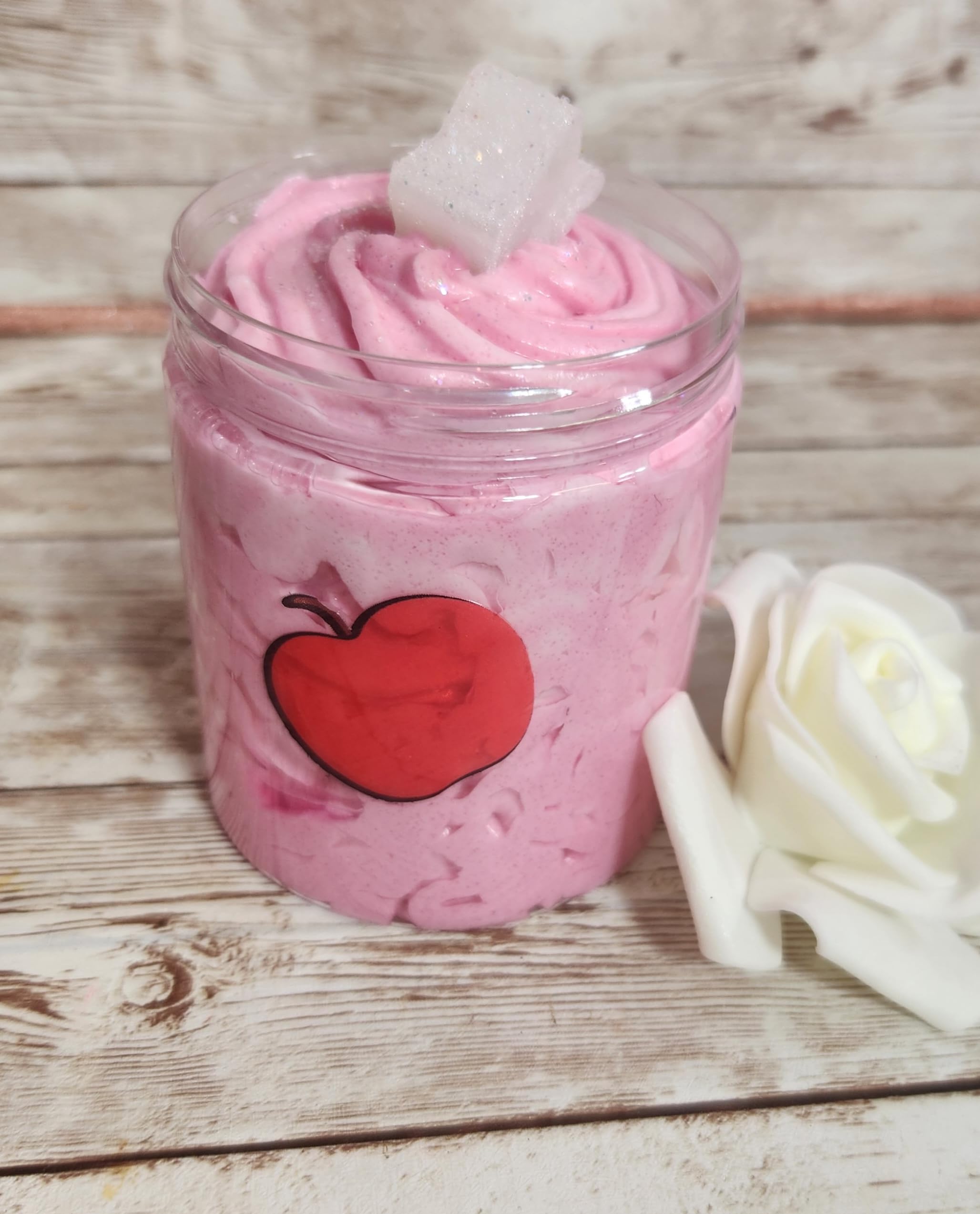 Winter Candy Apple Whipped Body Butter - Handmade with Shea, Cocoa & Mango Butter - All Natural Luxury Body Frosting (4 oz) - Perfect for Dry Skin Care & Holiday Gift Giving