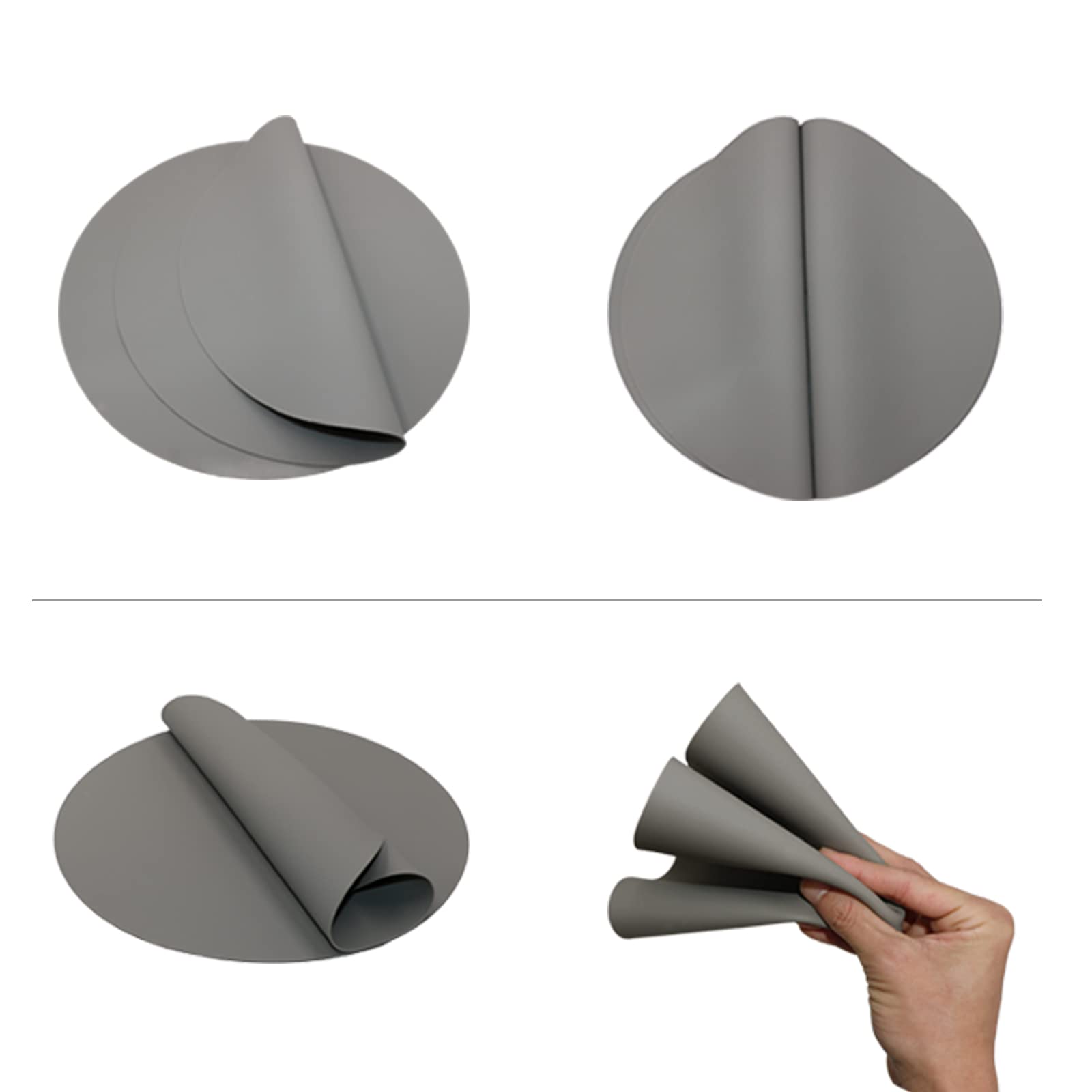 Non-Stick Silicone Baking Mat 12 Inch - Heat Resistant Oven Mat & Microwave Turntable Mat for Kitchen - 2 Pack Gray - Perfect for Baking, Cooking, Roasting & Microwave Use