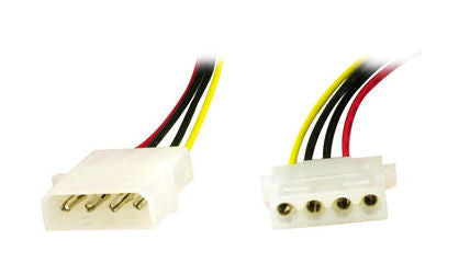 4 Pin Molex Non-Sleeved Power Supply Extension Cable - 12 Inch & 24 Inch Options for PC, Server & Electronics DIY Projects