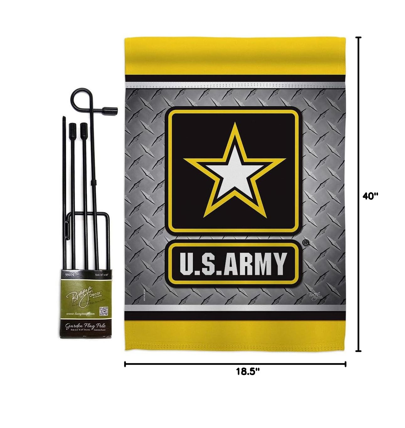 US Army Steel Garden Flag Set - Double-Sided Military Yard Banner for Veterans