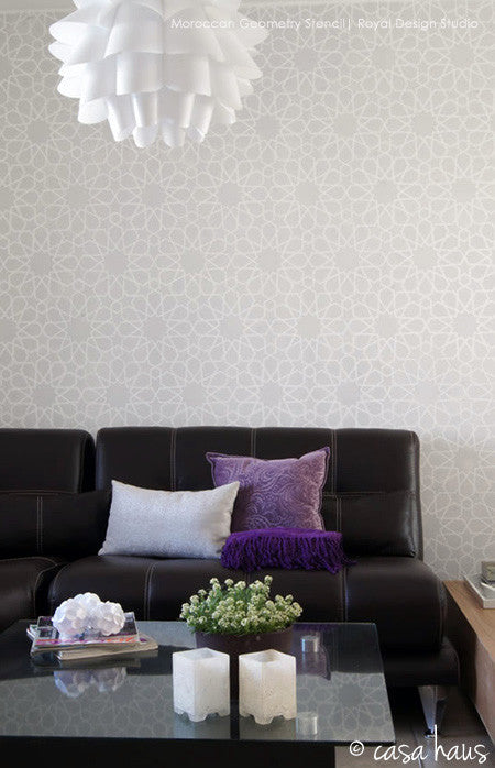 Moroccan Geometric Stencil Set for DIY Wall Art, Home Decor, and Craft Projects | Reusable Painting Template for Walls, Furniture, and Fabric