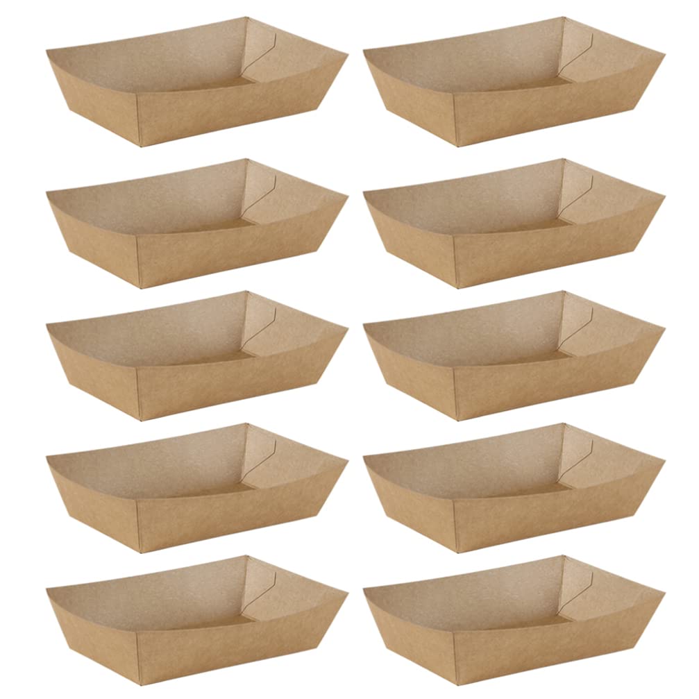 **100-Pack Grease-Resistant Kraft Paper Food Trays – Eco-Friendly Snack Boxes for Nachos, Popcorn & Fast Food – Perfect for Stadiums, Theaters, Restaurants & Home Parties**    *(Use for: Movie nights, sports events, catering, food trucks, school lunches, picnics & takeout meals.)*