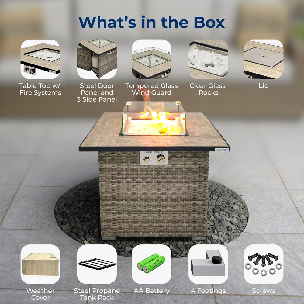 Outdoor Propane Gas Fire Pit for Patio, Backyard, and Camping - Portable & Durable Steel Fire Pit with Lava Rocks - Perfect for Gatherings, Warmth, and Ambience