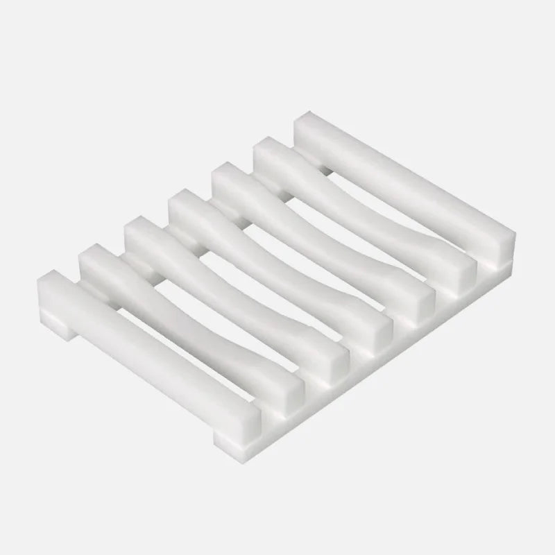 Waveform Silicone Soap Holder - Non-Slip Bathroom Organizer for Showers, Sinks & Kitchen - Durable, Easy to Clean Soap Dish for Liquid or Bar Soap - Perfect for Home, Spa, RV & Travel Use