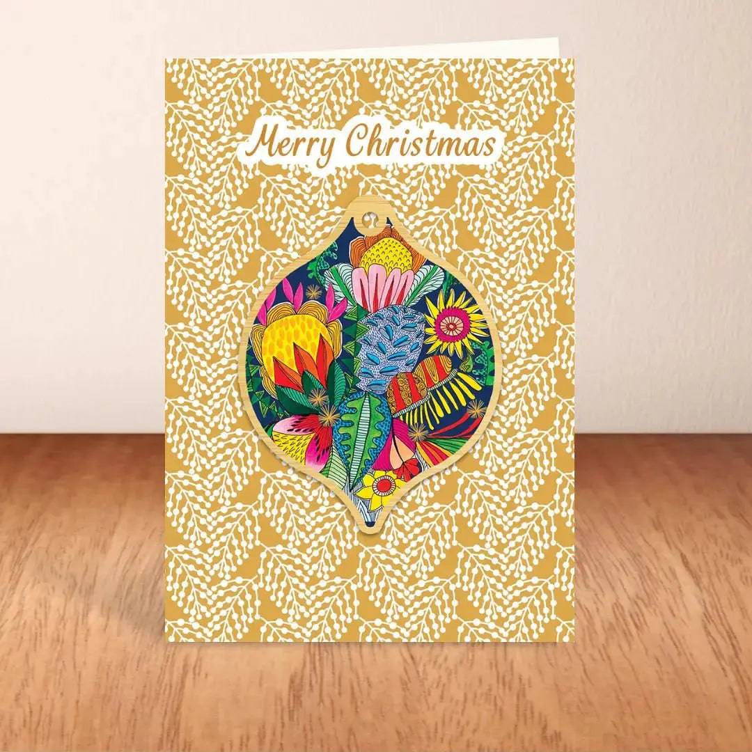 Wild Things Australian Christmas Card & Bauble - Festive Holiday Greeting Card with Ornament for Xmas Tree Decorations | Perfect for Holiday Gifts, Office Parties & Family Celebrations