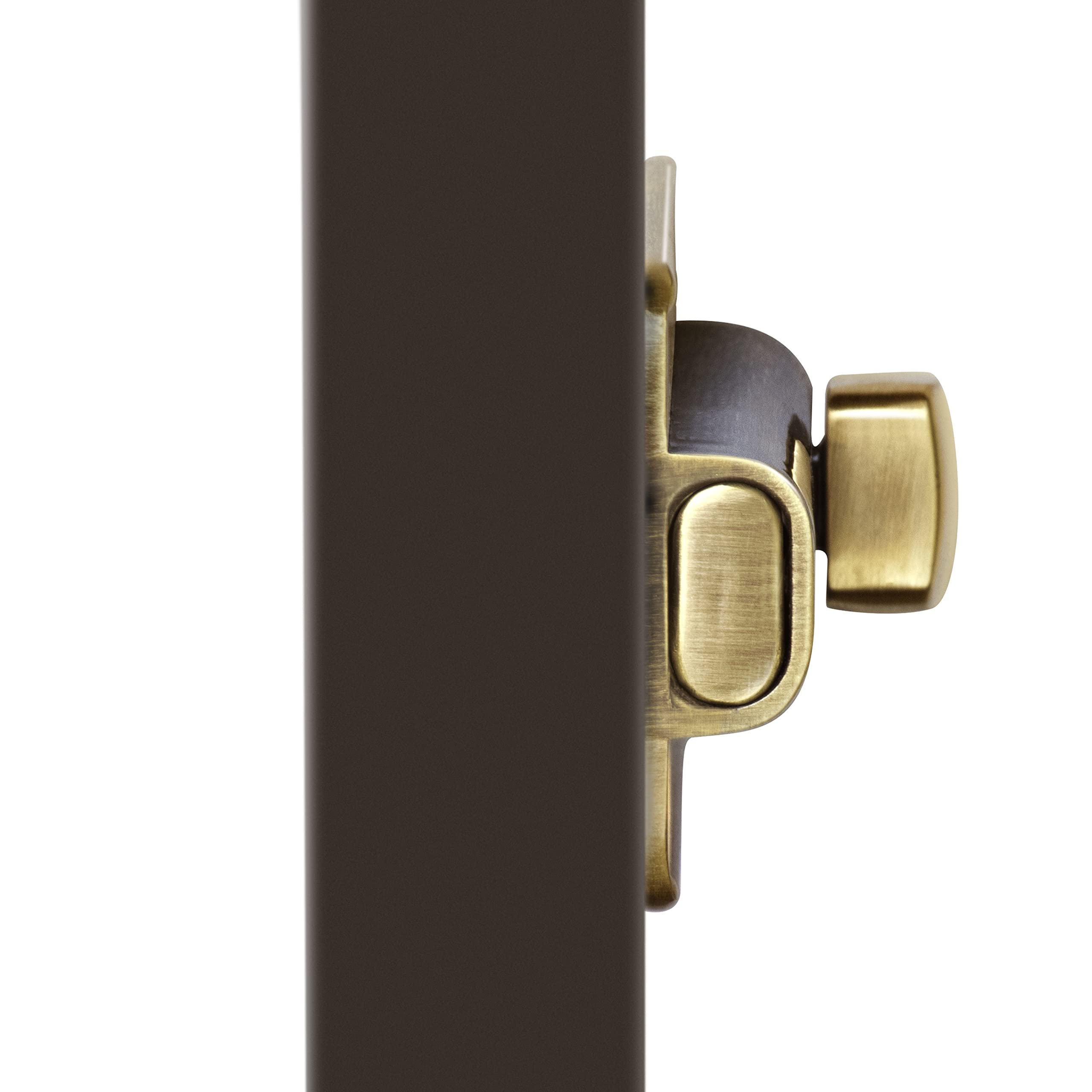 Plantex Premium Heavy Duty Door Stopper & Lock Latch - Solid Brass Antique Finish (1-Pack) for Home, Office, Apartment Security - Perfect for Sliding Doors, French Doors & Child Safety