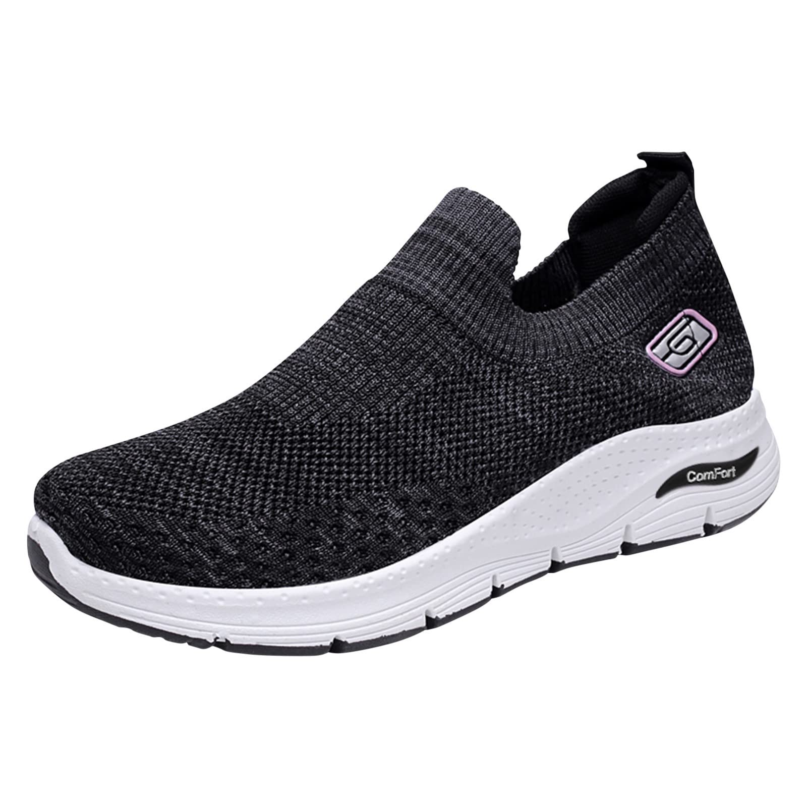 Eduavar Women's Fashion Sneakers - Breathable Slip On Knit Running Shoes for Workout & Walking | Comfortable Casual Sneakers for Women | Gym, Travel & Everyday Wear