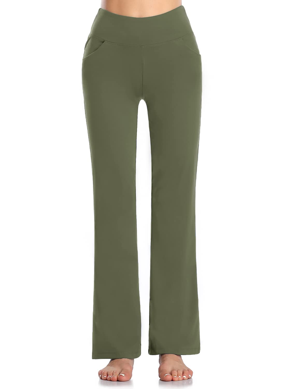 Buttery Soft Women's Bootcut Yoga Pants with 4 Pockets - Tummy Control Workout & Office Pants | Perfect for Yoga, Gym & Casual Wear