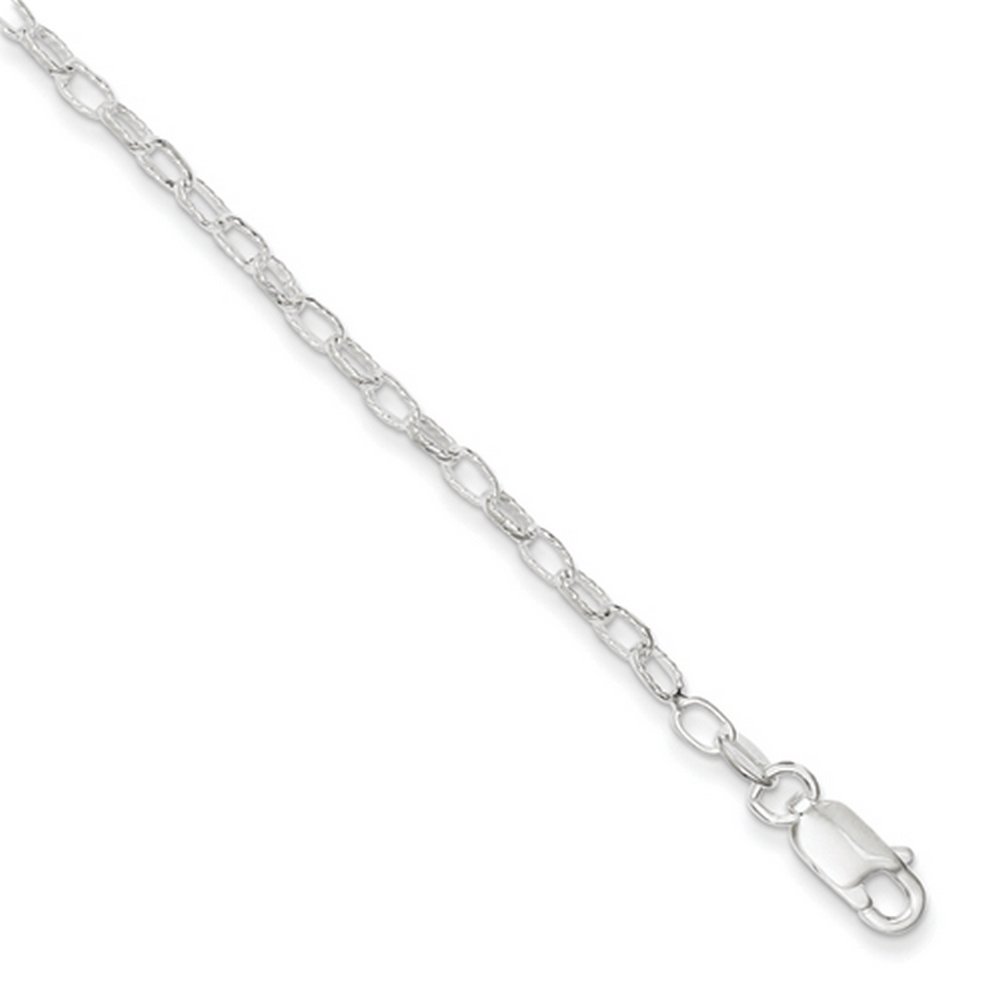 925 Sterling Silver 3mm Rolo Chain Anklet - Dainty Ankle Bracelet for Women (7 Inch) | Elegant Beach Jewelry, Perfect Gift for Her - Ideal for Summer Vacations, Weddings & Everyday Wear