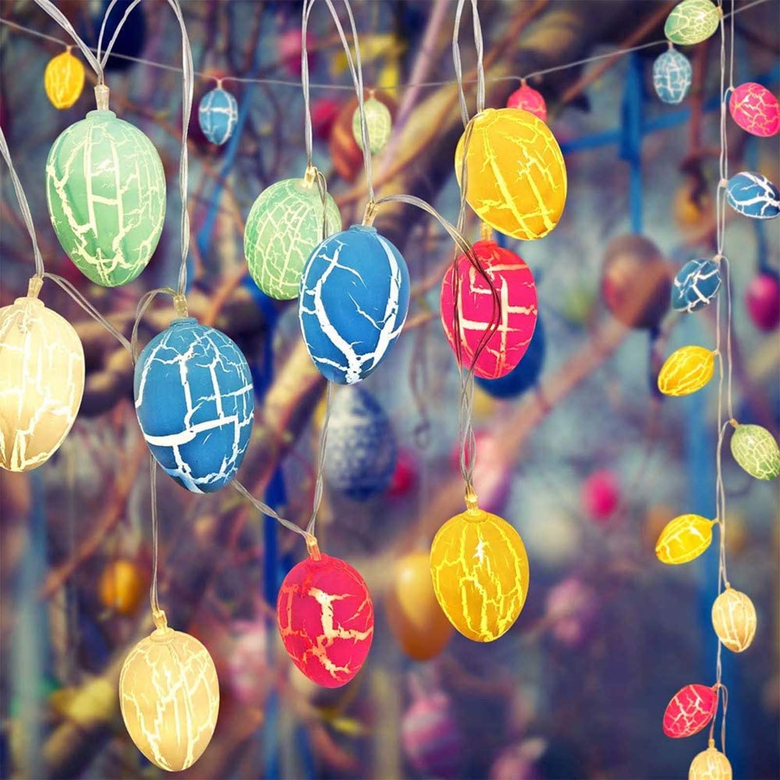 Easter Egg Fairy String Lights Decor - 5 Color Changing Battery Operated LED Lights for Easter Party Decorations (Warm White, 1.5m/10 Eggs) - Perfect for Indoor & Outdoor Easter Decor, Home Garden, Holiday Party, Wedding, Baby Shower and Seasonal Celebrations