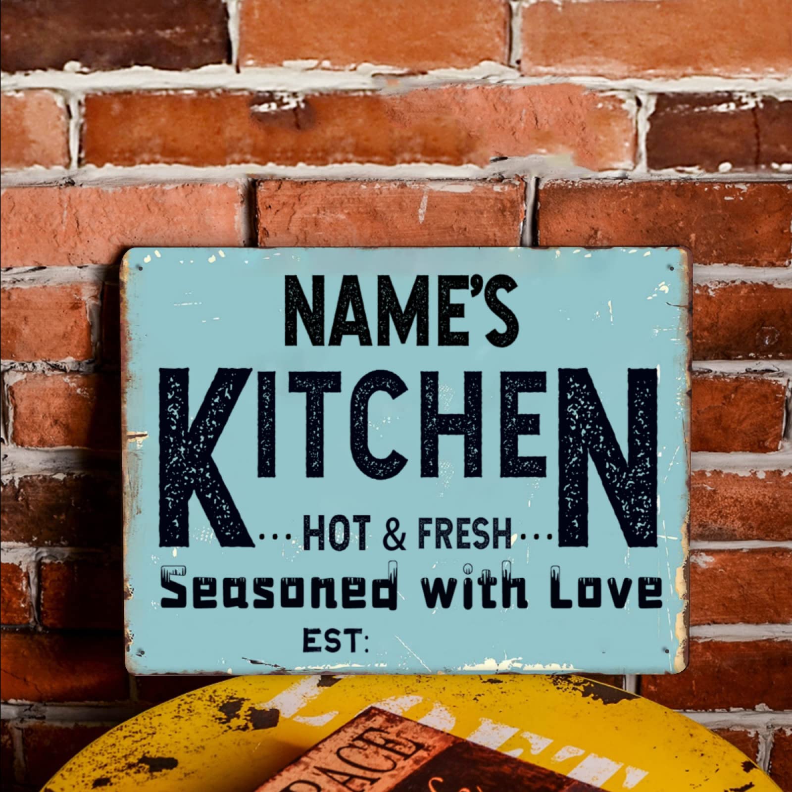 Custom Personalized Kitchen Signs - Metal Wall Decor for Home, Restaurant & Bar - Unique Gift for Cooking Enthusiasts - Perfect for Farmhouse, Rustic & Modern Kitchens