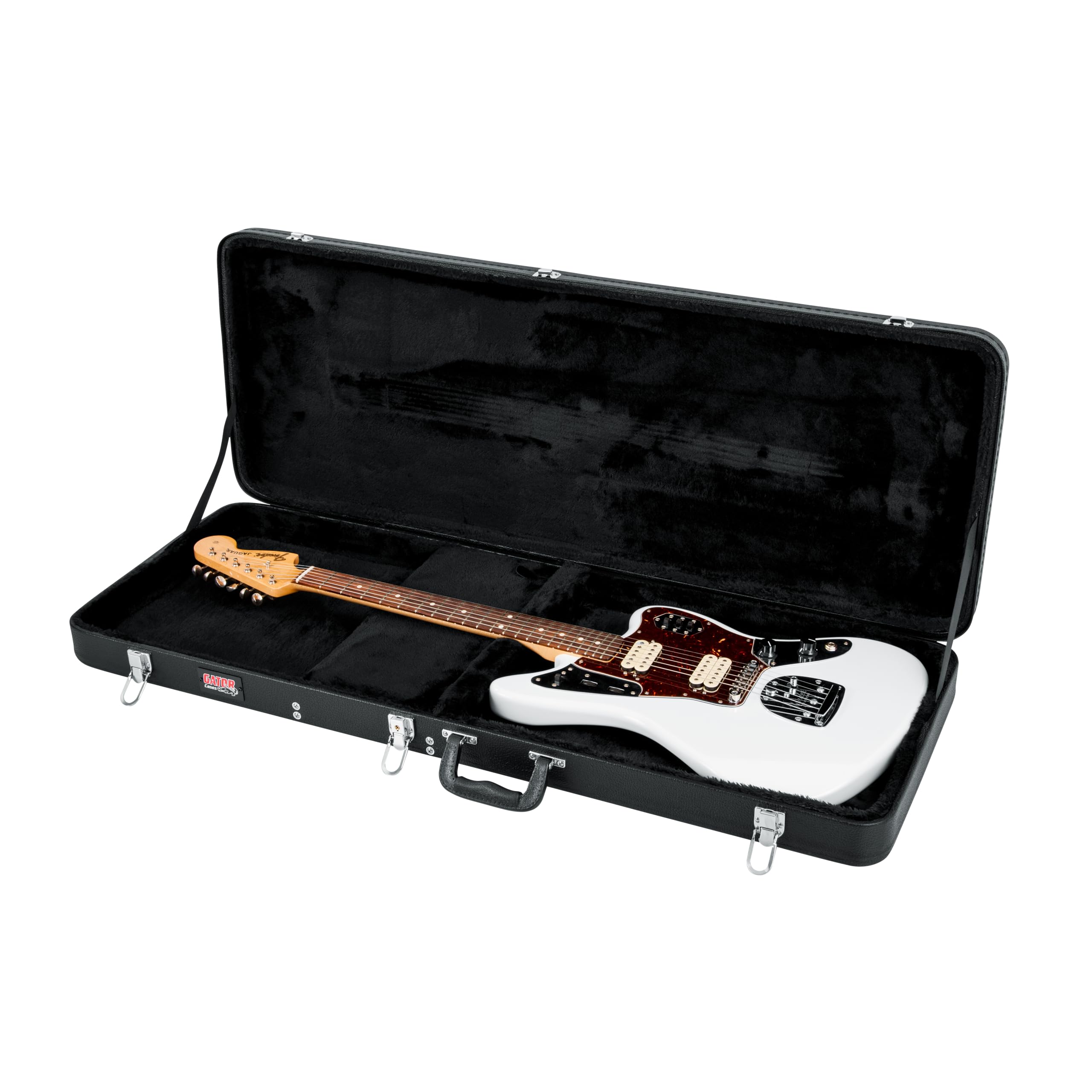 Gator Cases GWE-JAG Hard-Shell Wood Guitar Case for Fender Jaguar & Jazzmaster - Durable Protection for Electric Guitars | Perfect for Gigging, Travel & Studio Use