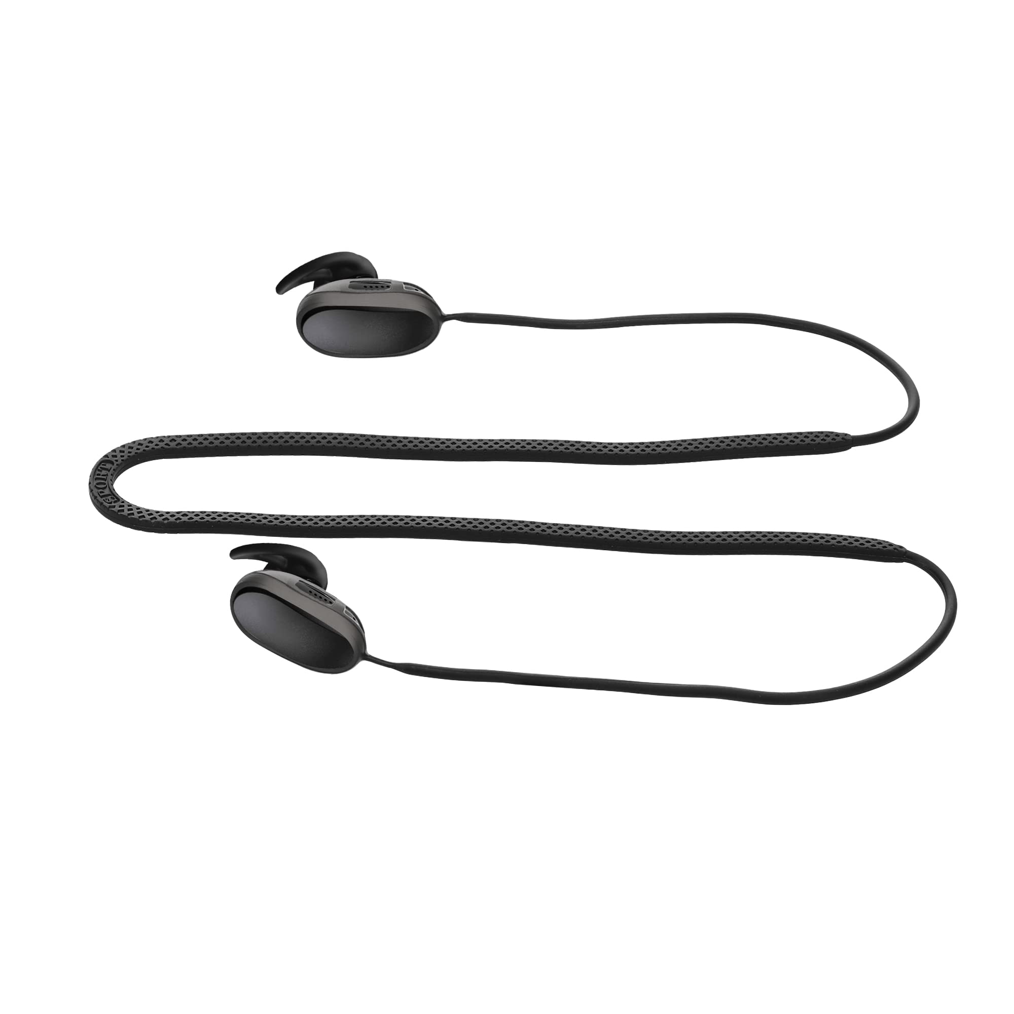 kwmobile Silicone Cord Holder Strap for Bose QuietComfort Earbuds - Secure Wireless Earphone Accessory - Black - Perfect for Running, Workouts & Travel
