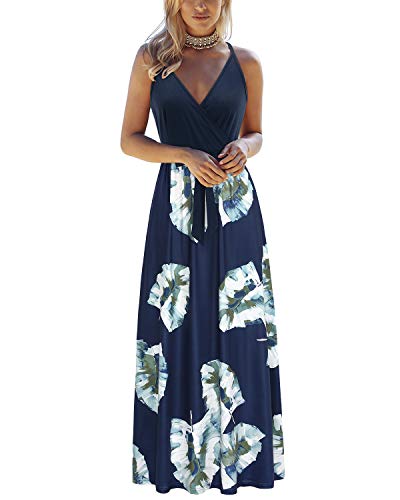 Navy With White Big Leaf