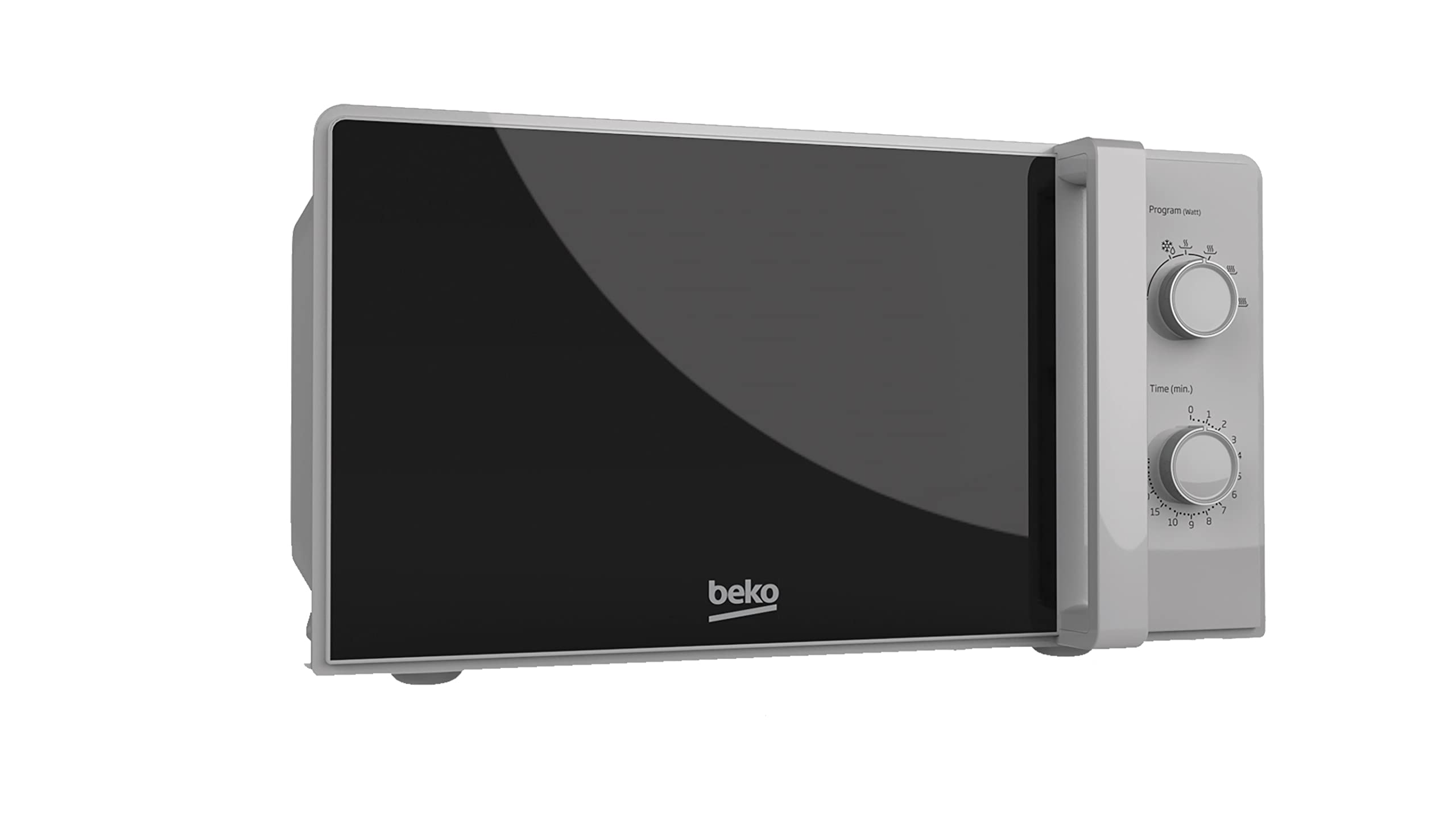 Beko MOC20100SFB 700W Solo Microwave Oven with Auto-Defrost & 30-Minute Timer - 20L Capacity, Silver - Compact Countertop Microwave for Small Kitchens, Dorms, Offices & Apartments