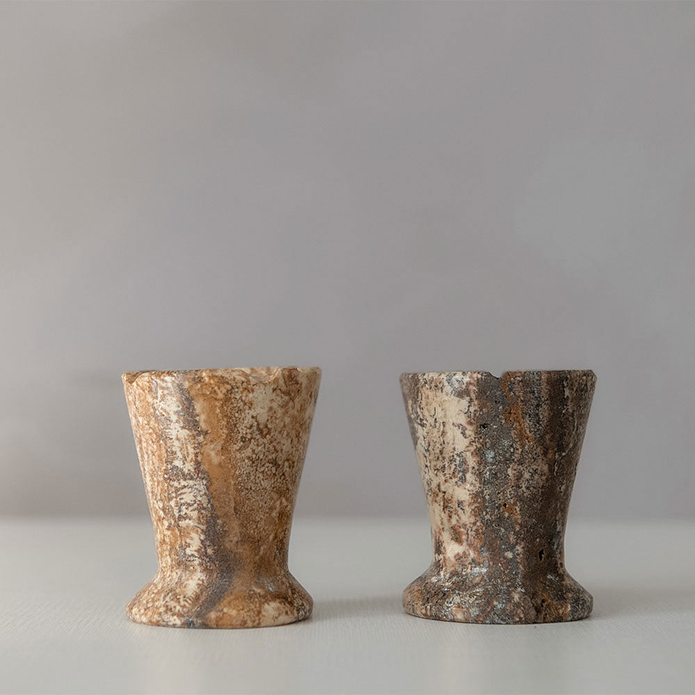 Elegant Red Travertine Candle Holder - Natural Stone Home Decor for Dining Table, Wedding Centerpiece & Romantic Ambiance
