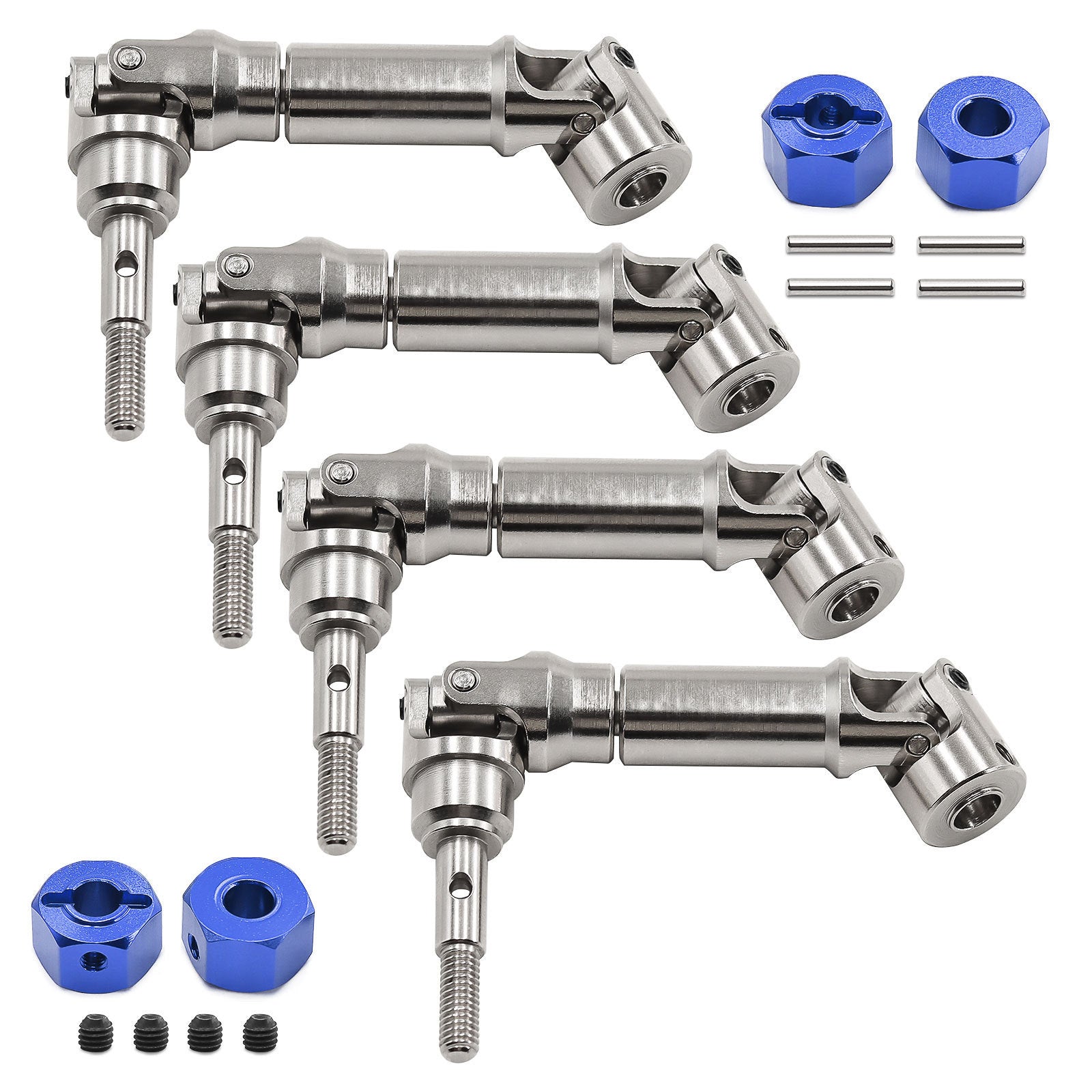 Traxxas Mini Maxx Steel CVD Drive Shafts with Coupler W245 (Front & Rear) - High-Performance RC Car Upgrade Parts for Off-Road Racing and Bashing