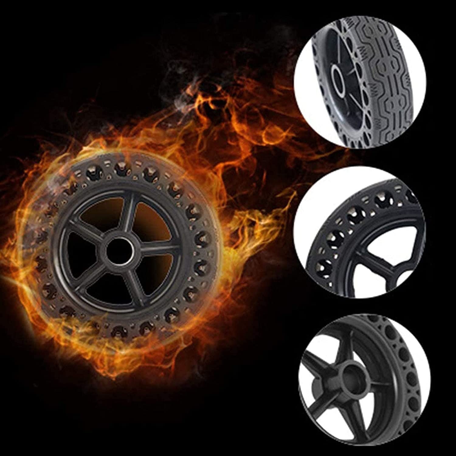 Premium Scooter Replacement Wheel - High-Grip TPS Damping Solid Tire, Anti-Burst Front/Rear Wheel for Electric Scooters | Durable Commuting & Urban Travel Accessory