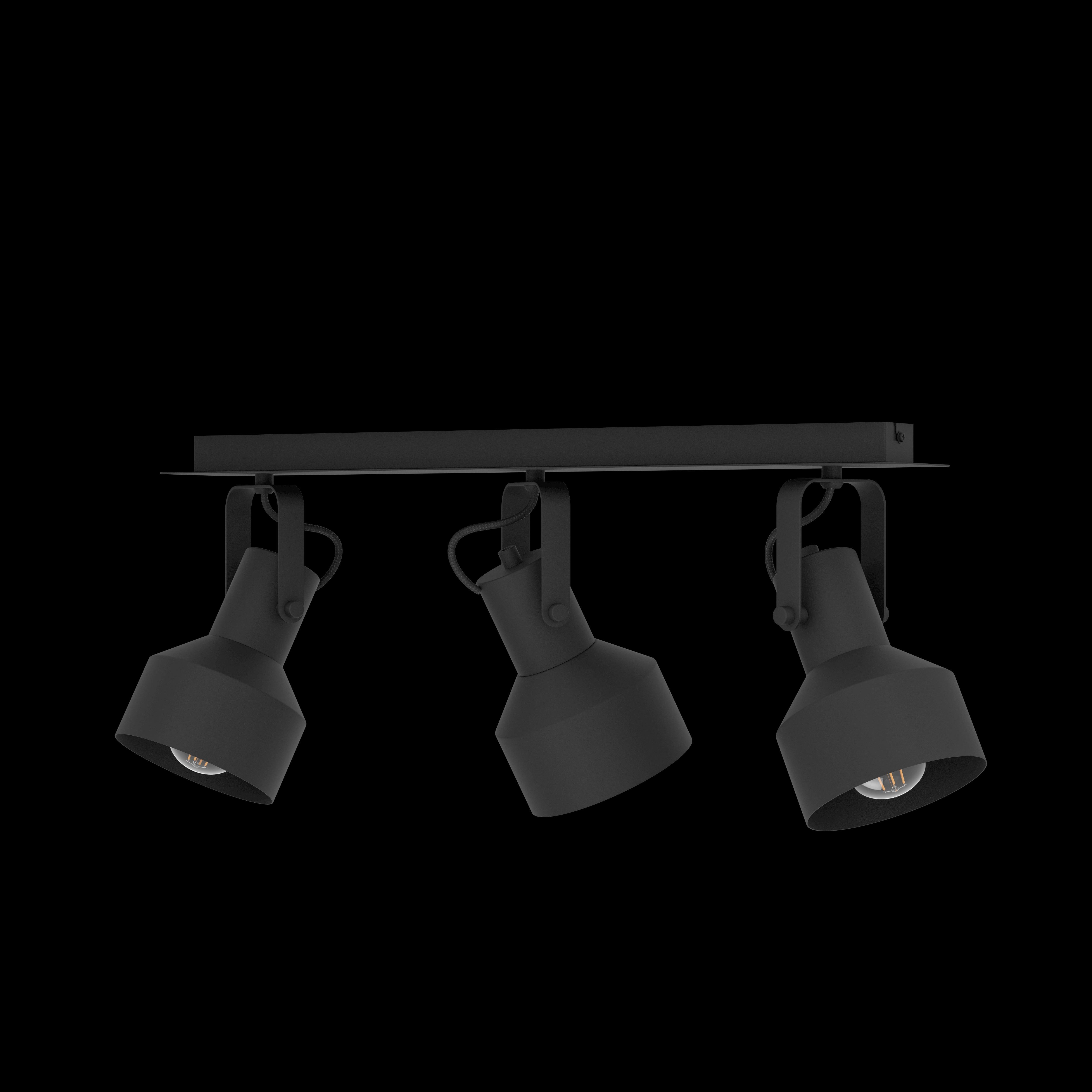 Eglo Casibare Black 3-Light Adjustable LED Bar Spotlight - Modern Track Lighting for Kitchen, Living Room & Retail Spaces