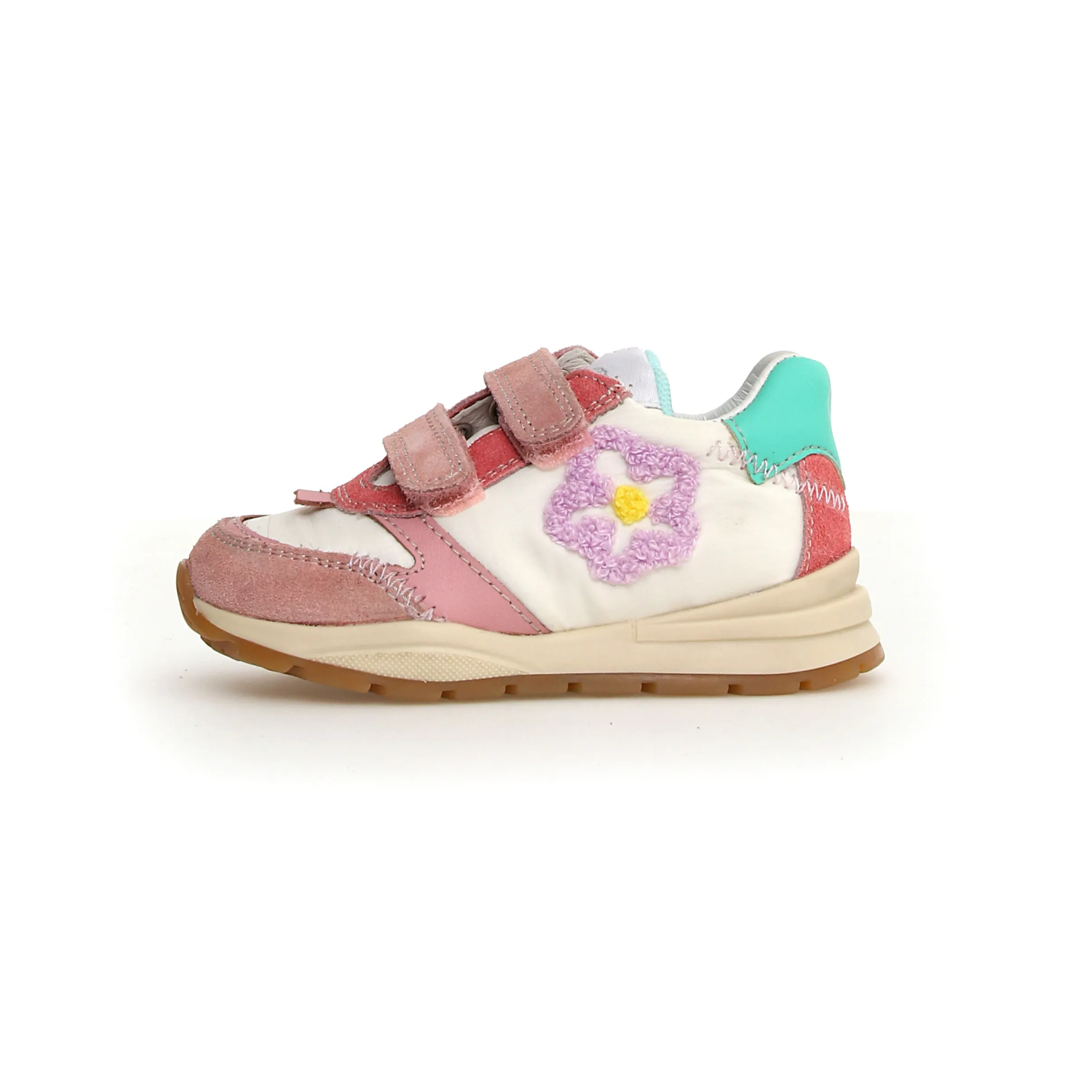 Naturino Quelly 3 VL Sneakers for Girls - Light Pink & Cream Comfortable School Shoes | Perfect for School, Playground & Everyday Wear