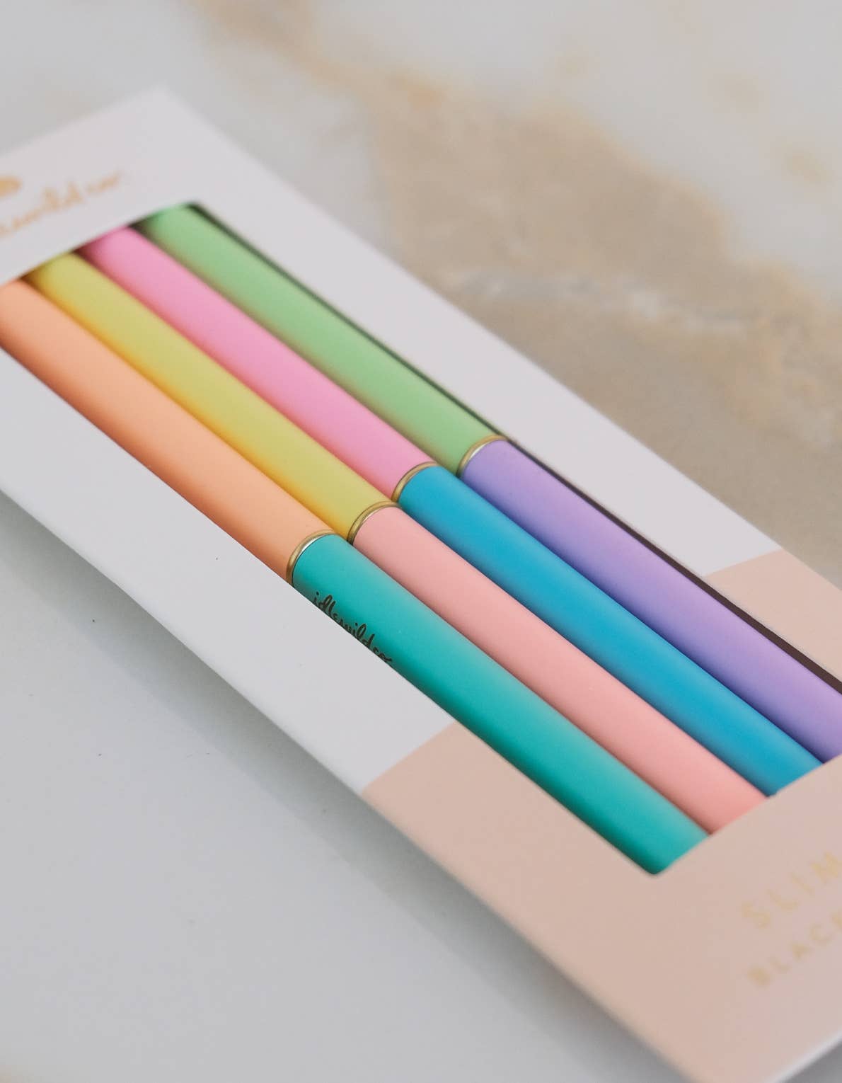 Slim Pens Set - 12 Pack Duo Tone Neon Highlighters for School, Office & Note Taking | Vibrant Colors for Study, Work & Organization