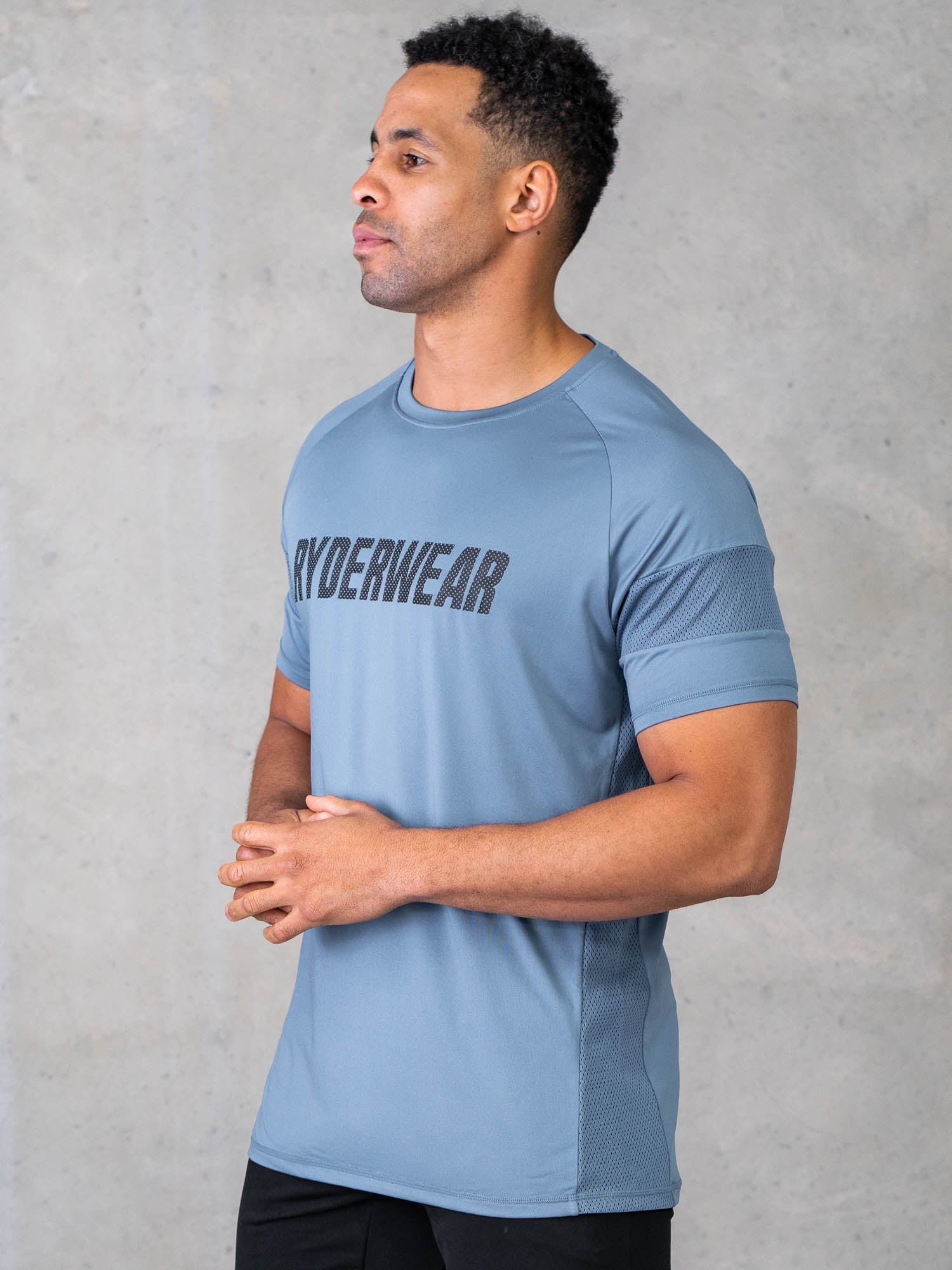 Premium Flex Mesh T-Shirt for Men - Breathable & Comfortable Indigo Blue Tee - Perfect for Gym, Running & Casual Wear
