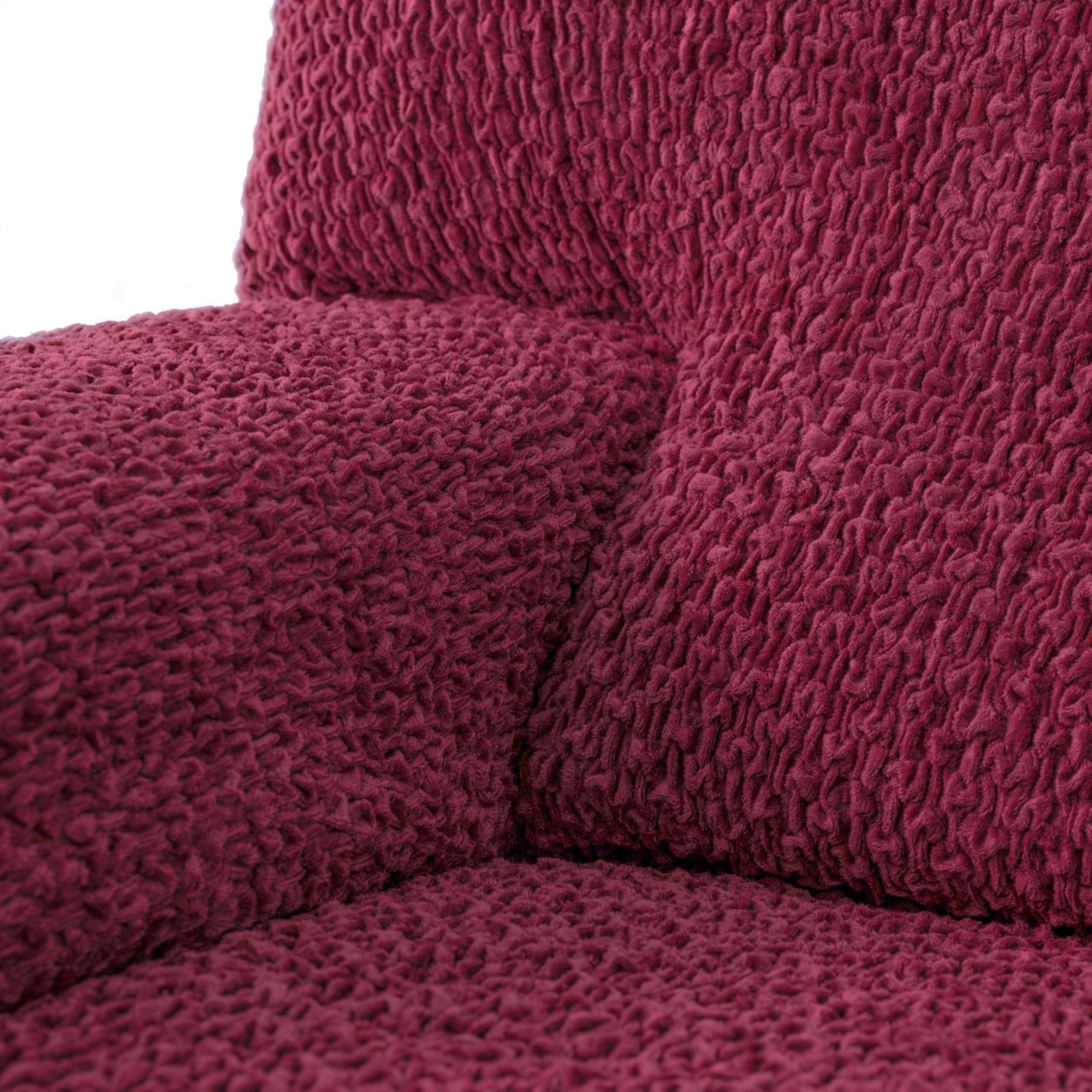 PAULATO BY GA.I.CO. Recliner Sofa Cover - Stretchable Velvet Slipcover for Reclining Couches, Soft Polyester Fabric, 1-Piece Form Fit Furniture Protector in Burgundy - Perfect for Living Room, Home Theater & Family Room Decor