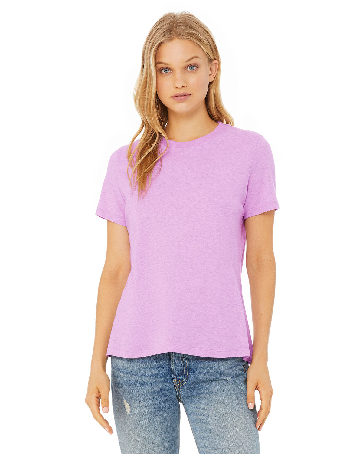 Bella + Canvas 6400CVC Women's Relaxed Heather Short Sleeve T-Shirt - Soft Cotton Blend Tee for Casual Wear, Workout & Everyday Comfort