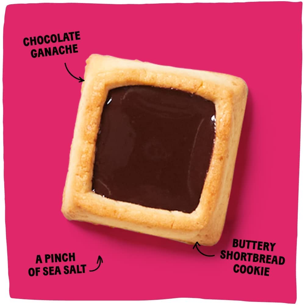 Michel et Augustin Dark Chocolate & Sea Salt Shortbread Cookies - Individually Wrapped French Butter Cookies (40 Count) | Bulk Snacks, Gift Box | Perfect for Office Treats, Holiday Gifting & Afternoon Tea