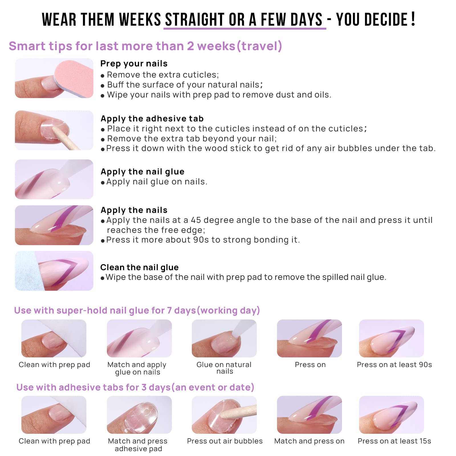 BTArtbox Soft Gel Press On Nails - Almond Medium Length Ombre Fake Nails with Nail Glue, Semi-Transparent Reusable Stick On Nails Kit (30PCS, 16 Sizes, Vanilla Cream) - Perfect for Parties, Weddings, Date Nights & Everyday Wear