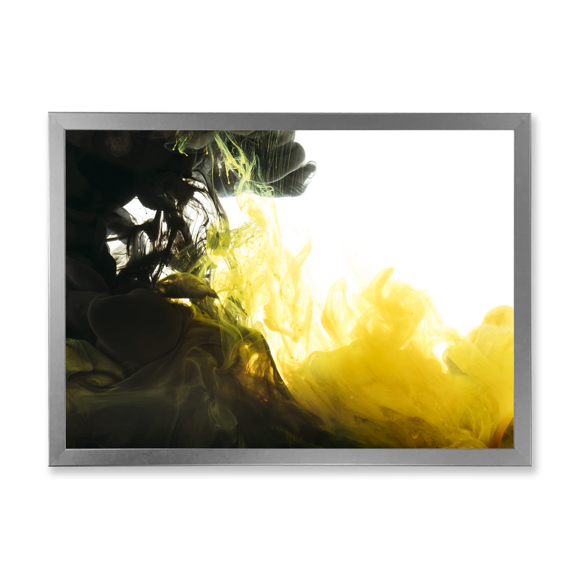 Abstract Black and Yellow Modern Framed Wall Art - Contemporary Home & Office Decor for Living Room, Bedroom or Workspace