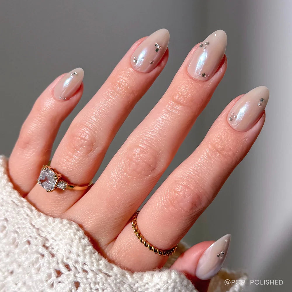 First Dance Press On Nails - Long Lasting Glue-On Fake Nails for Weddings, Prom & Special Occasions | Elegant Acrylic False Nails for Women | Perfect for Bridal Shower, Date Night & Formal Events