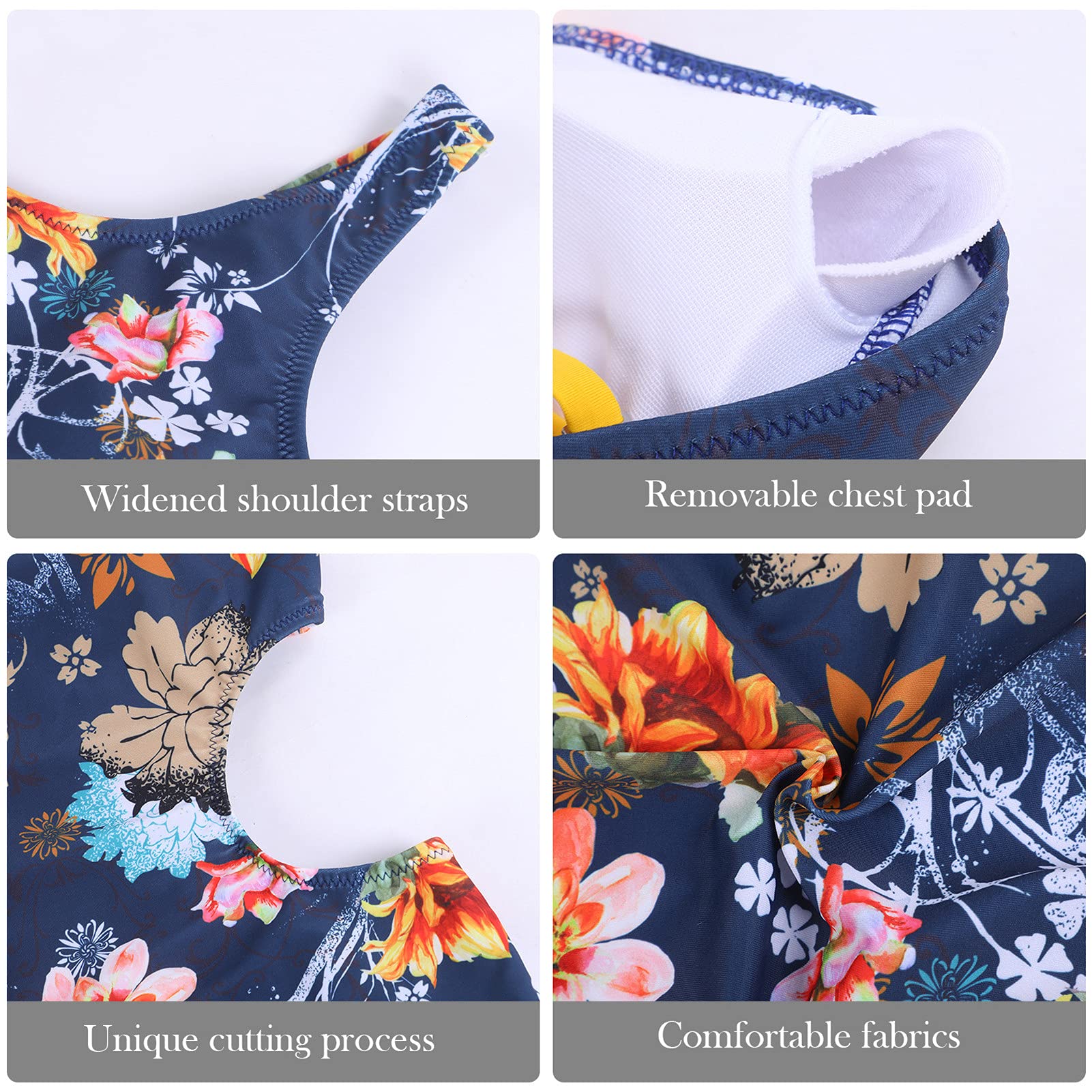 **Adisputent Women's One Piece Swimsuits Monokini Bathing Suits - Floral Print, Plus Size, Comfortable & Stylish for Beach, Pool & Vacation**