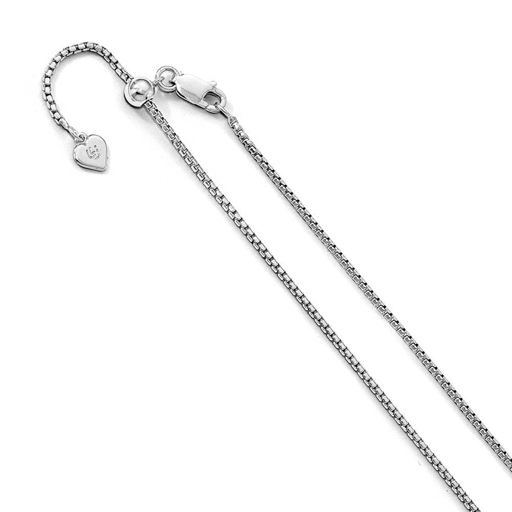 Black Rhodium Plated Sterling Silver Adjustable Chain Necklace for Women