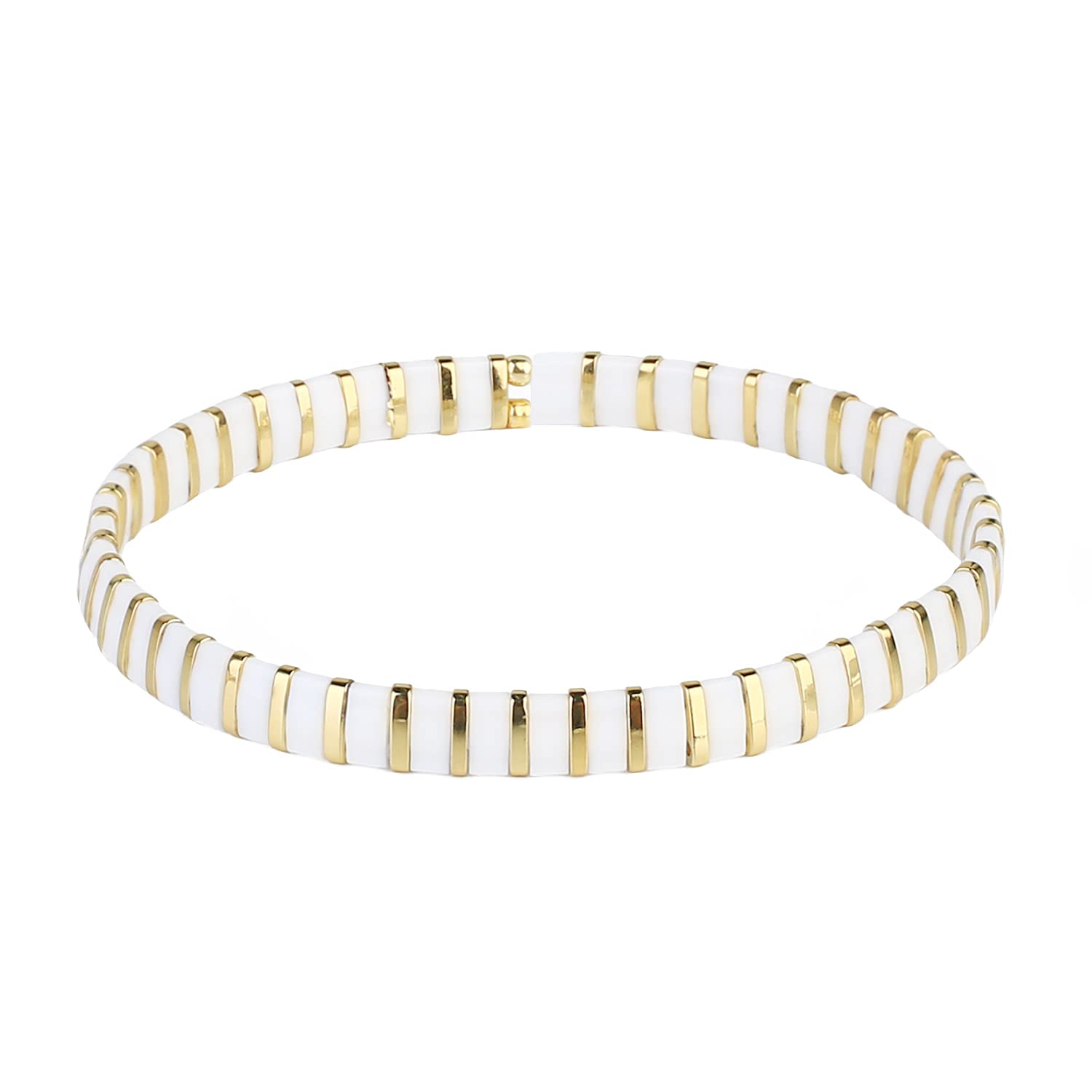 KELITCH Women's Flexible Stretch Bracelets - Handmade Boho Beaded Bracelet with Miyuki Tila Beads | Perfect for Gift, Party, Wedding & Everyday Wear