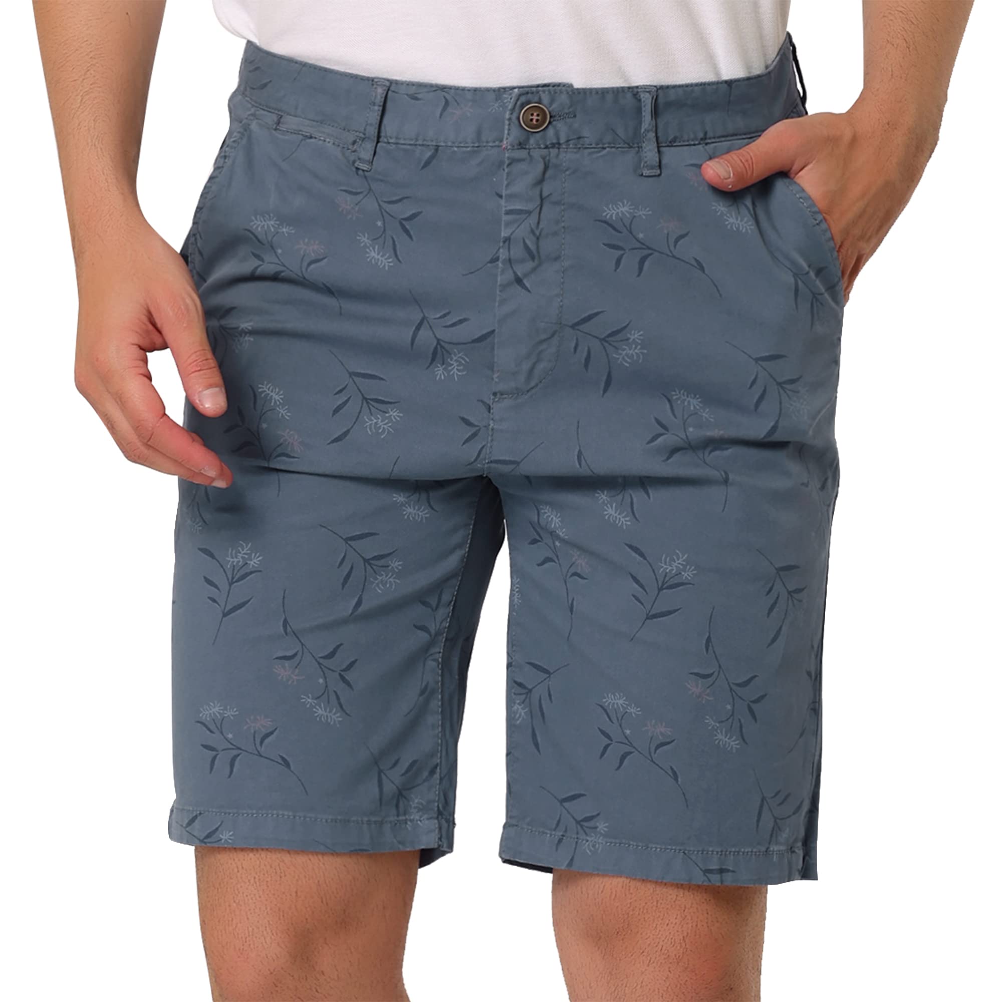 Lars Amadeus Men's Floral Print Shorts - Regular Fit Flat Front Summer Casual Shorts with Flower Pattern | Perfect for Beach, Vacation & Outdoor Activities