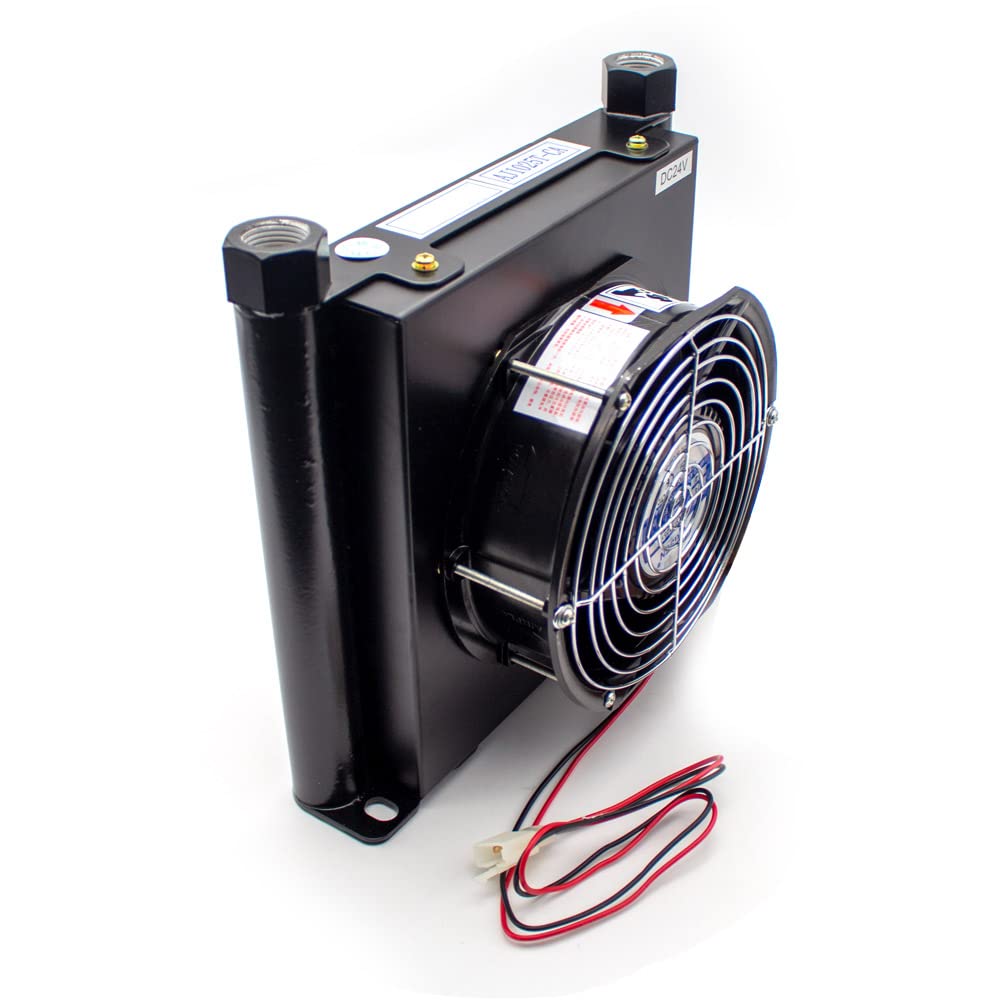 25L/MIN Hydraulic Oil Cooler - Aluminum Alloy Air Cooler Radiator with 3Mpa Pressure & DC 24V for Heavy Machinery, Construction Equipment & Industrial Applications (Model AJ1025T-CA)