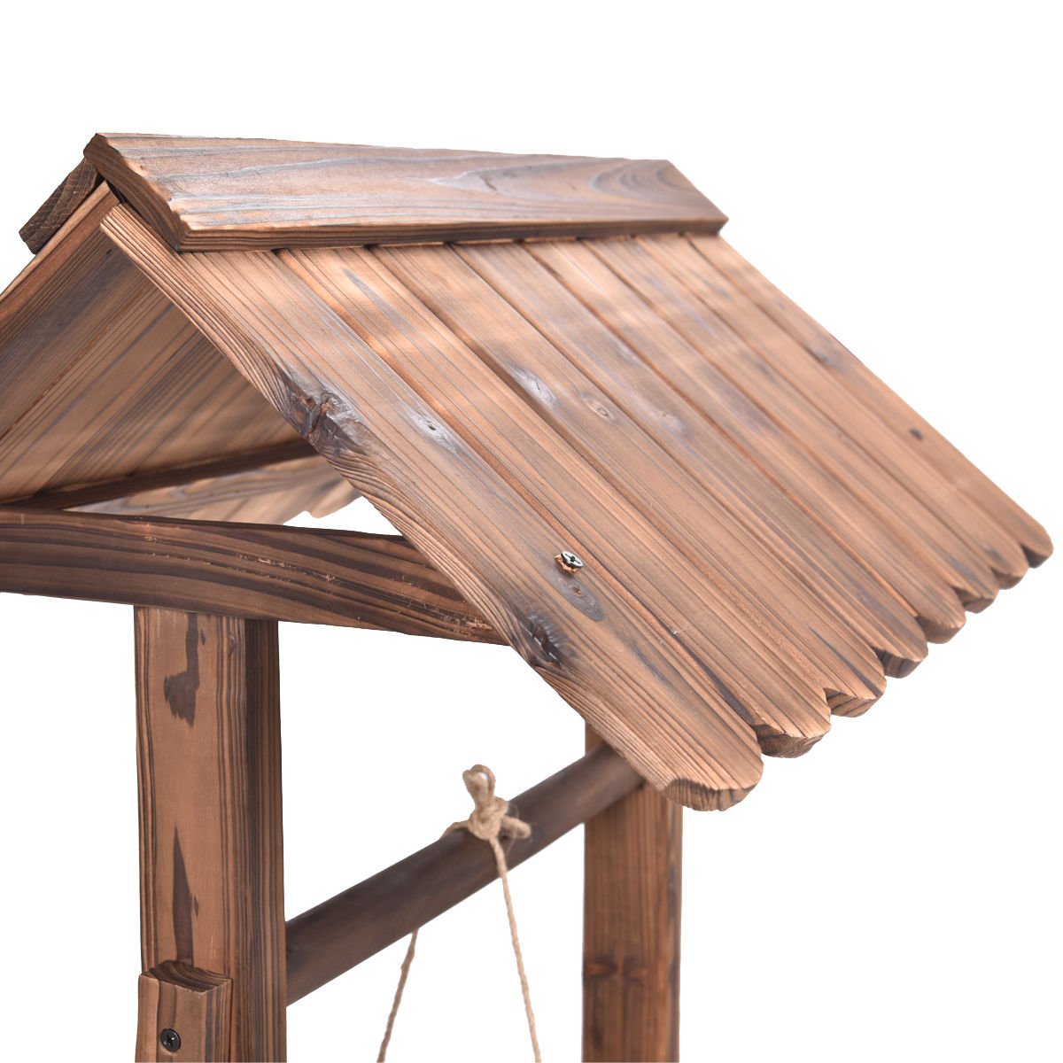 Outdoor Wooden Wishing Well Bucket Planter - Rustic Flower Pot for Garden, Patio & Home Decor - Perfect for Flowers, Plants & Outdoor Landscaping