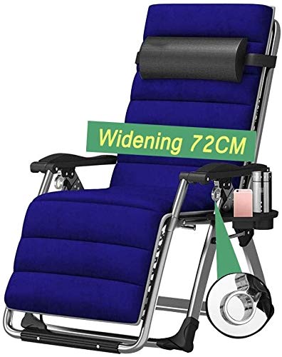 Premium Zero Gravity Reclining Lounge Chair with Cup Holder & Cushions - Extra Wide Adjustable Sun Lounger for Patio, Garden, Beach & Pool - Comfortable Outdoor Relaxation (Blue) - Perfect for Sunbathing, Backyard Lounging & Vacation Getaways