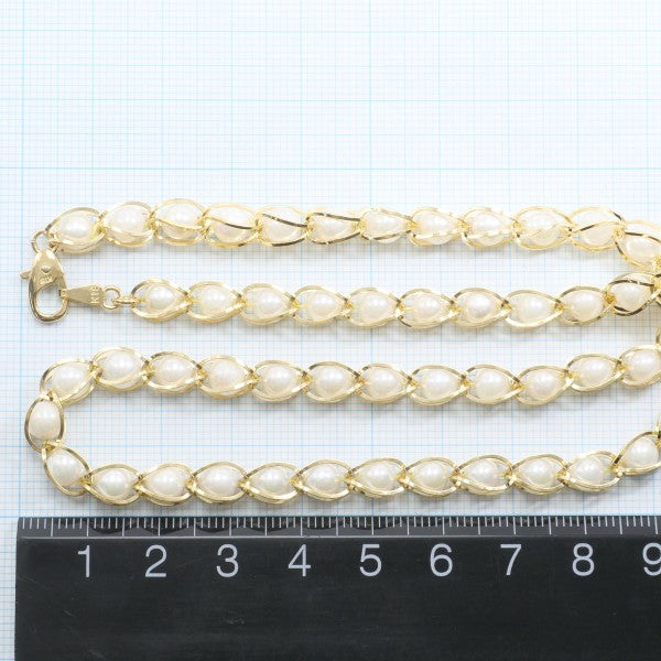 18K Yellow Gold Akoya Pearl Necklace - Elegant Cultured Pearl Jewelry for Women, Gift for Anniversary, Wedding & Special Occasions